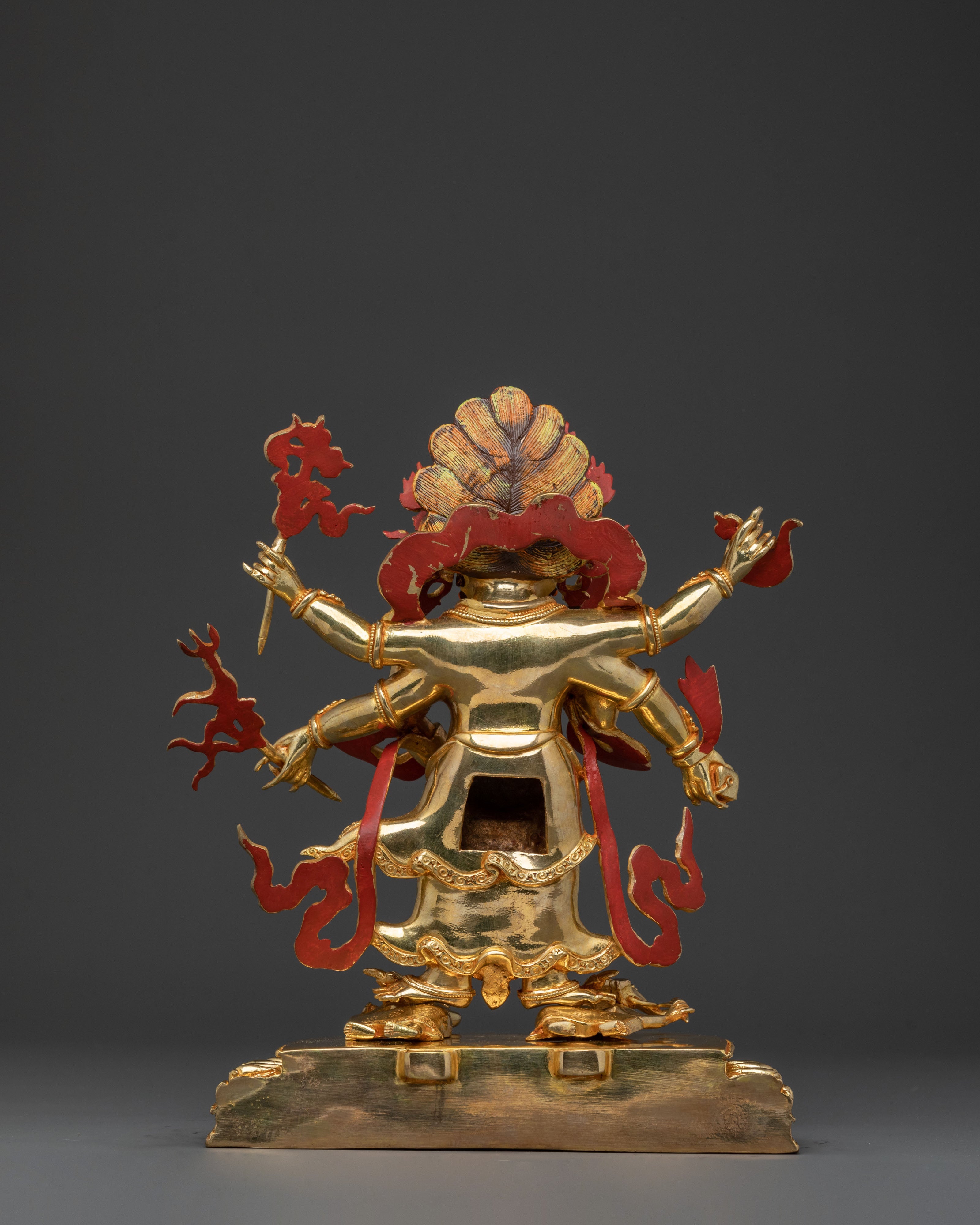 Handcrafted White Mahakala Statue | Divine Protector