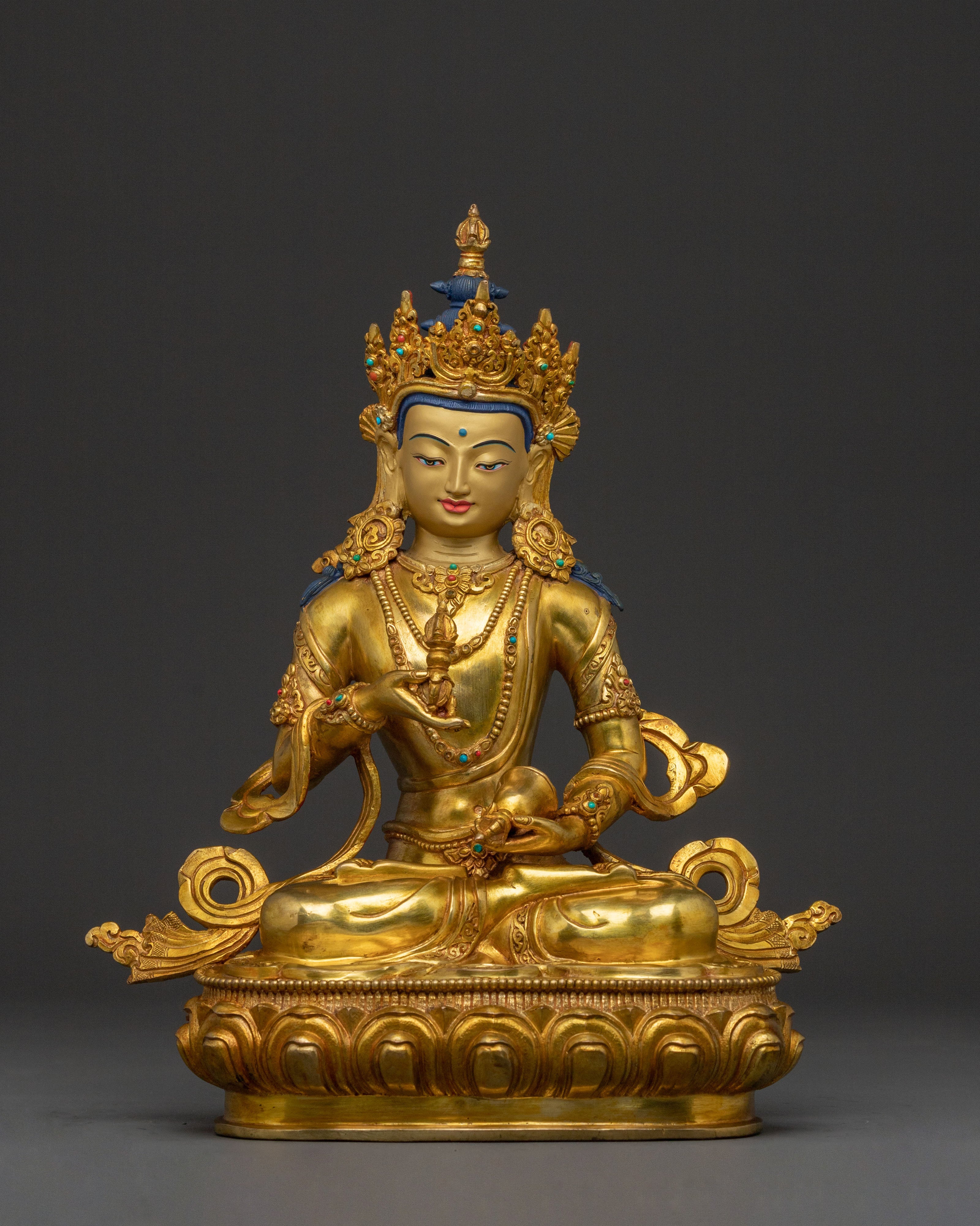 Vajrasattva Embodiment of Purity – Handcrafted 24K Gold Gilded Statue
