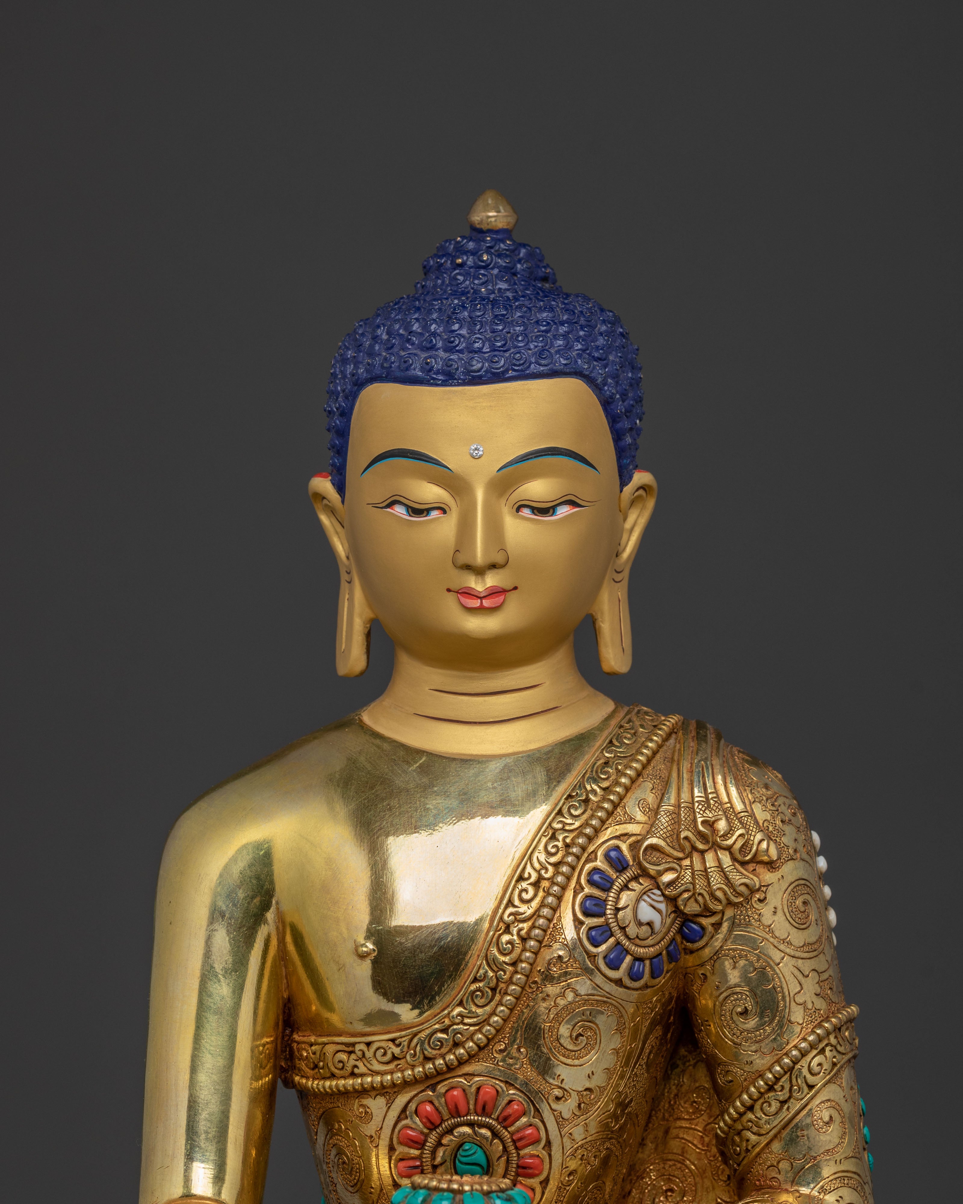 Shakyamuni Buddha Statue | 24K Gold Gilded Art