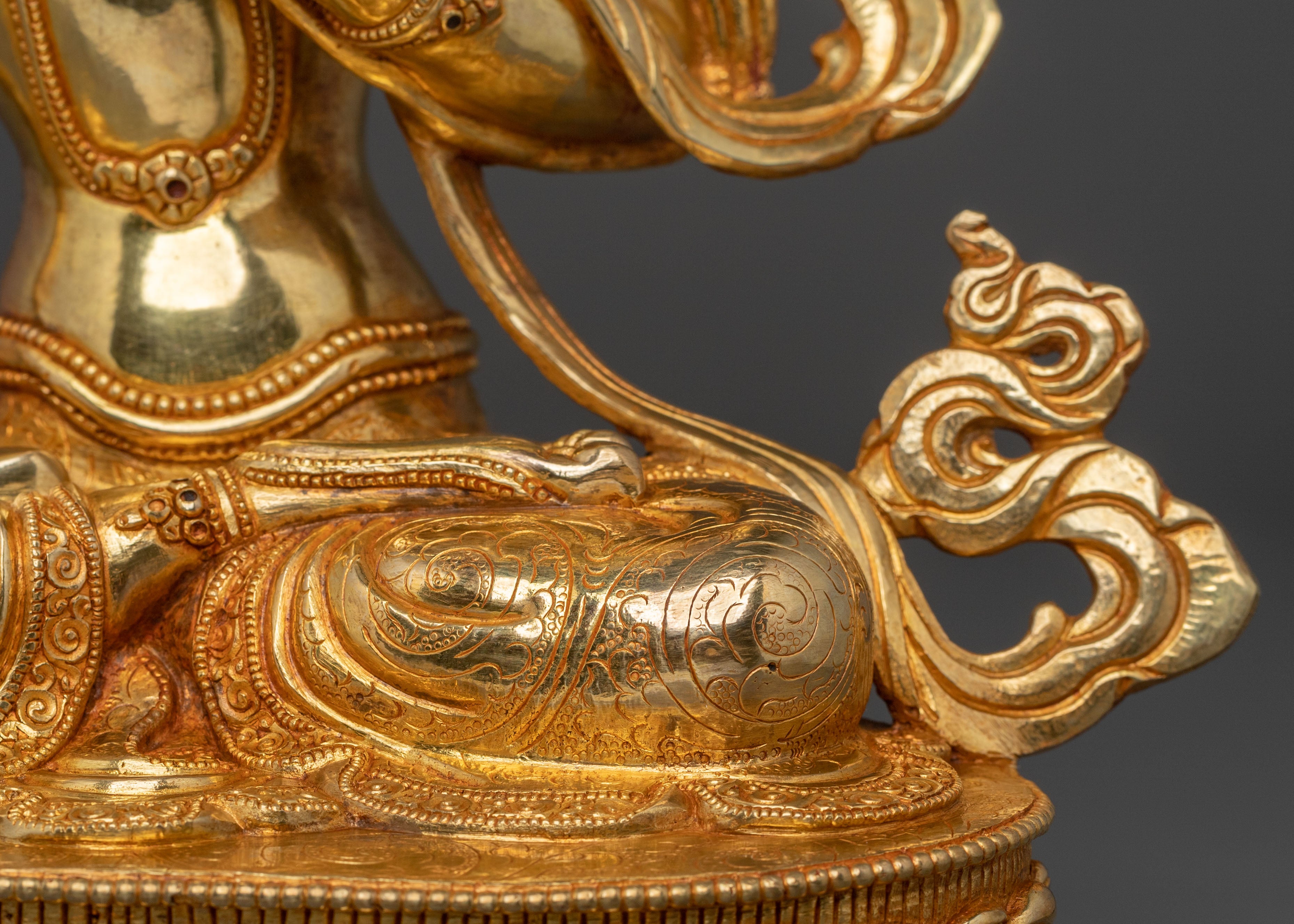 Manjushri 24K Gold Gilded Statue | Wisdom Bodhisattva