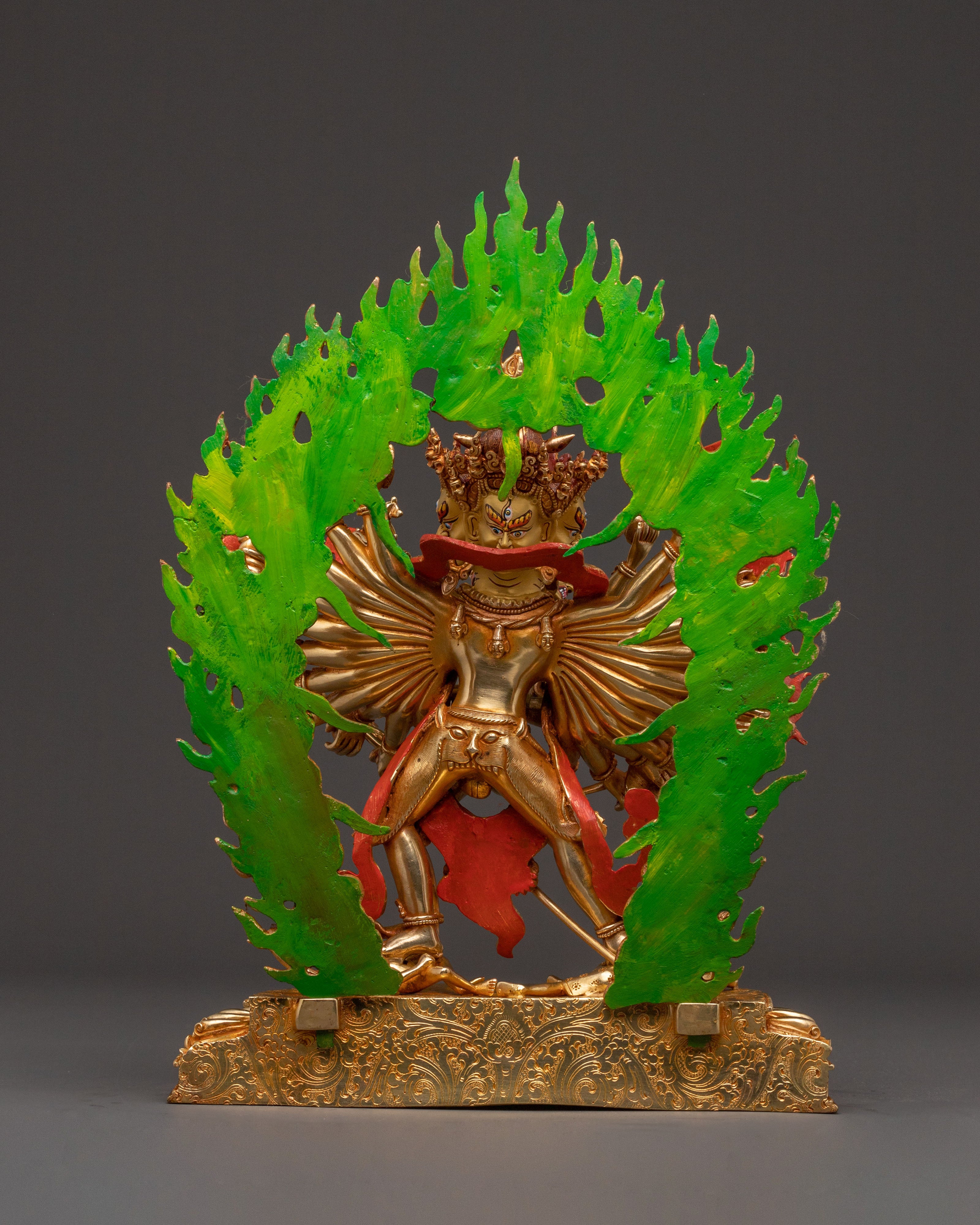 Sacred Statue of Kalachakra - 24K Gold Gilded