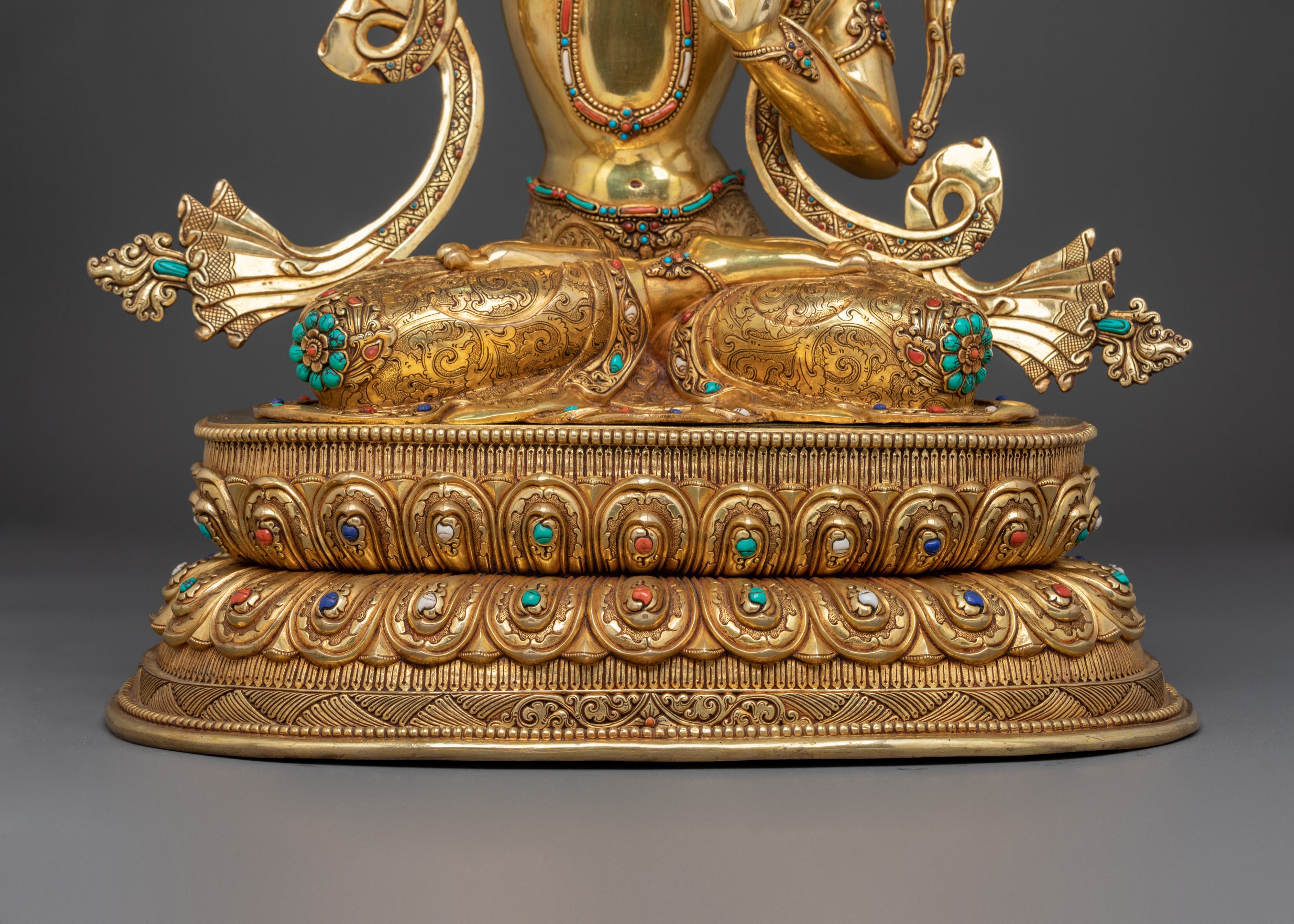 Wisdom Deity Manjushri Sacred Statue | Tibetan Buddhist Altar Figure