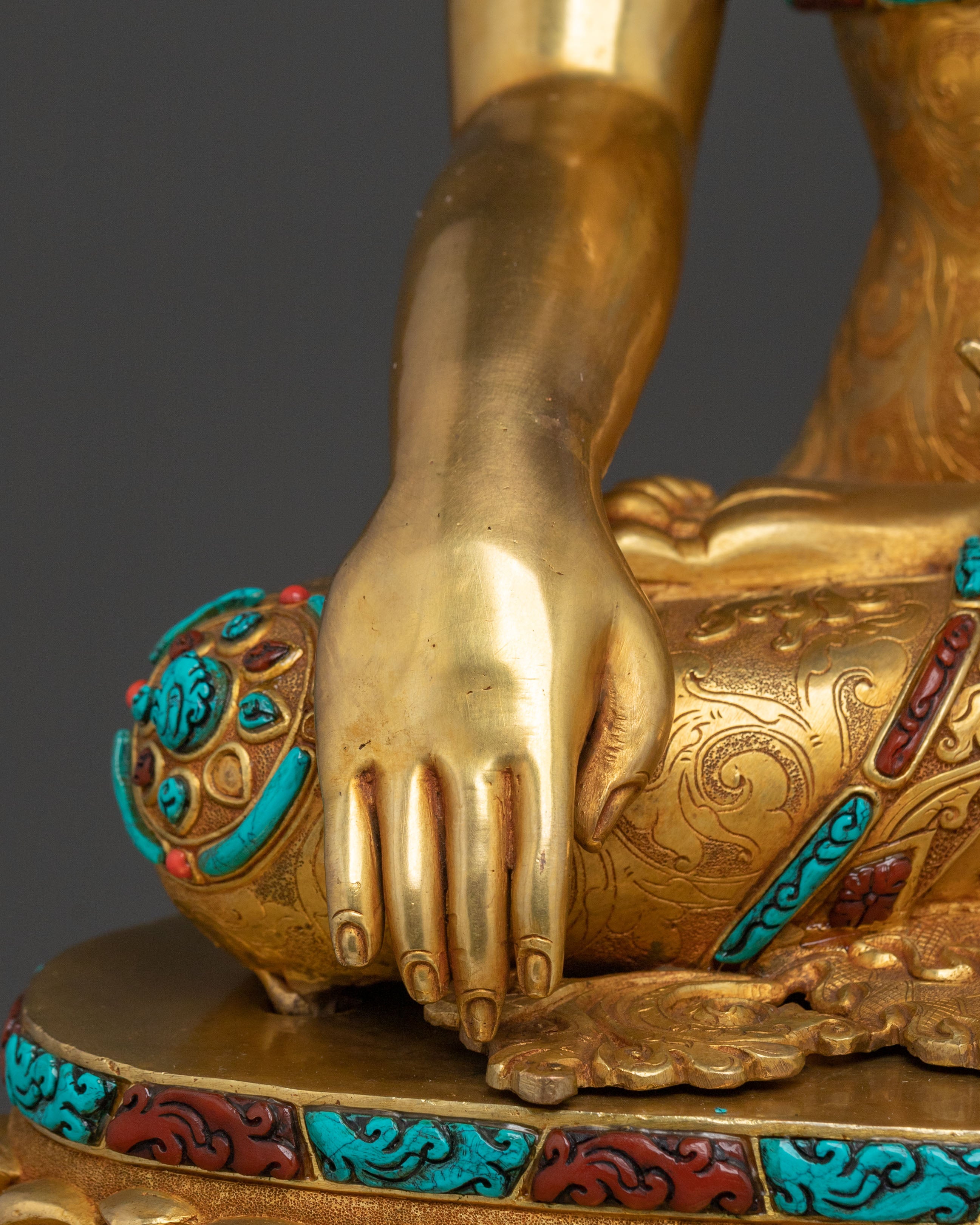 Shakyamuni Buddha Statue On Throne | Home Decor