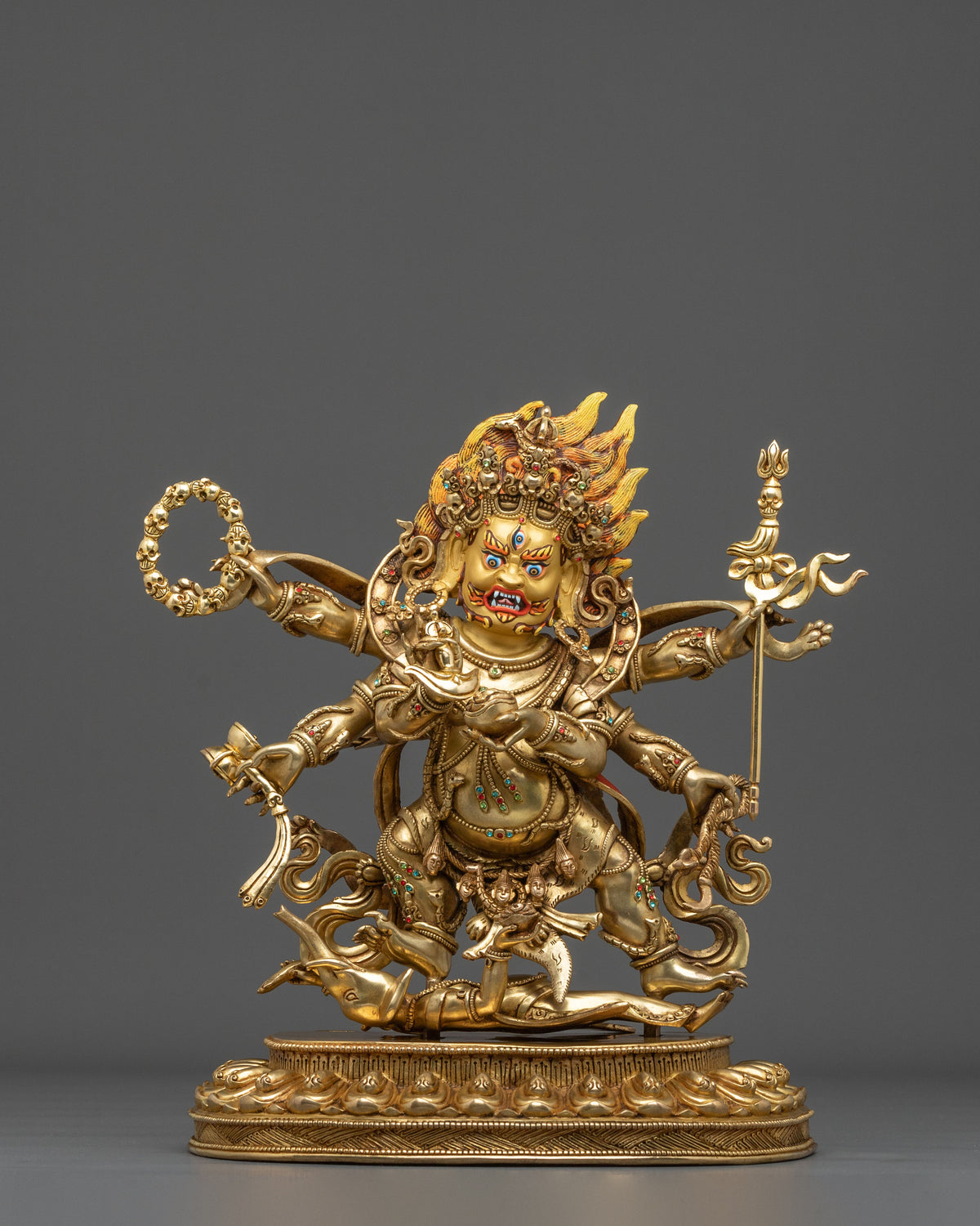 Six-Armed Mahakala Statue of Protection: Wrathful Protector of the Dharma
