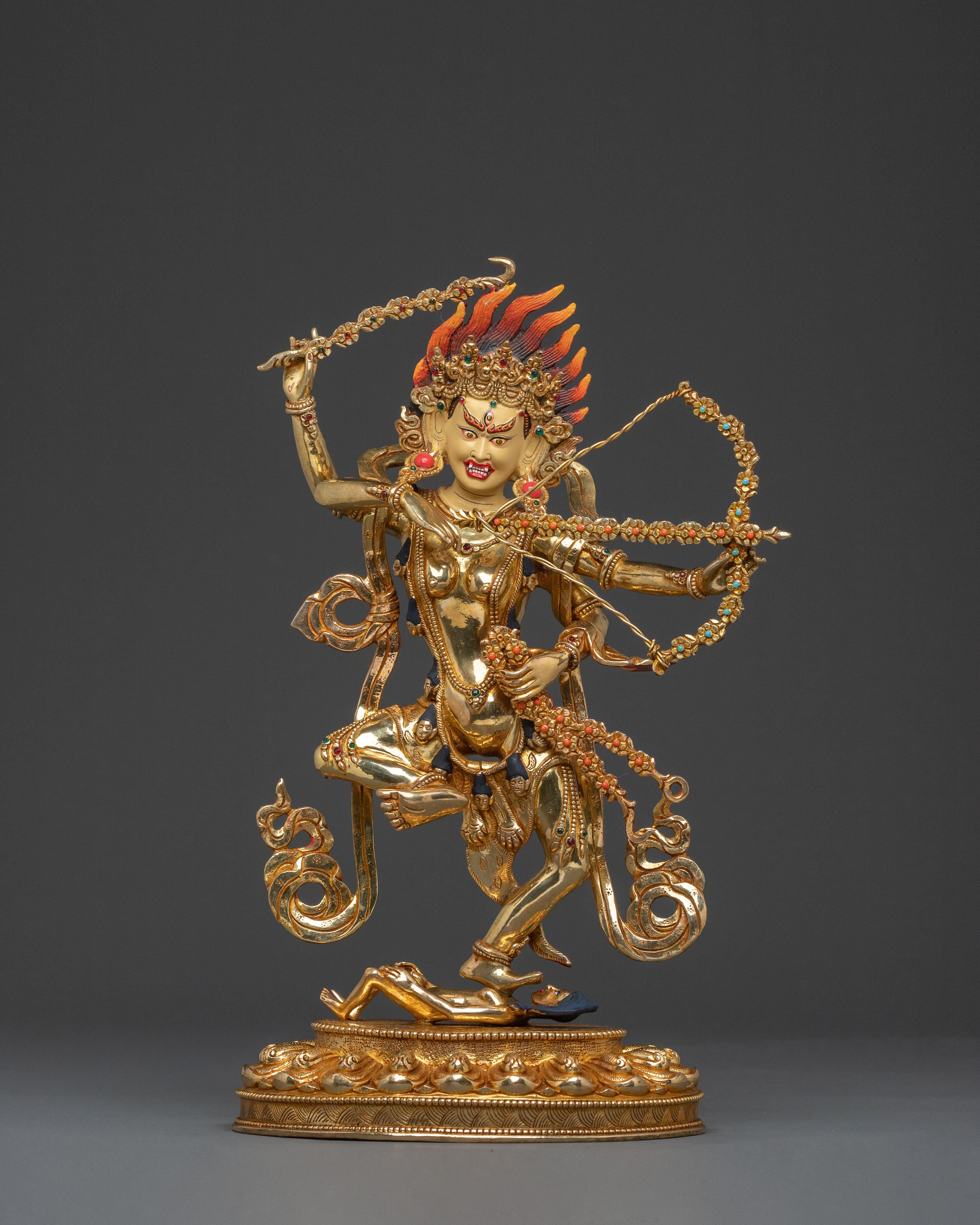 Kurukulla Statue | 24K Gold Glided Buddhist Dakini