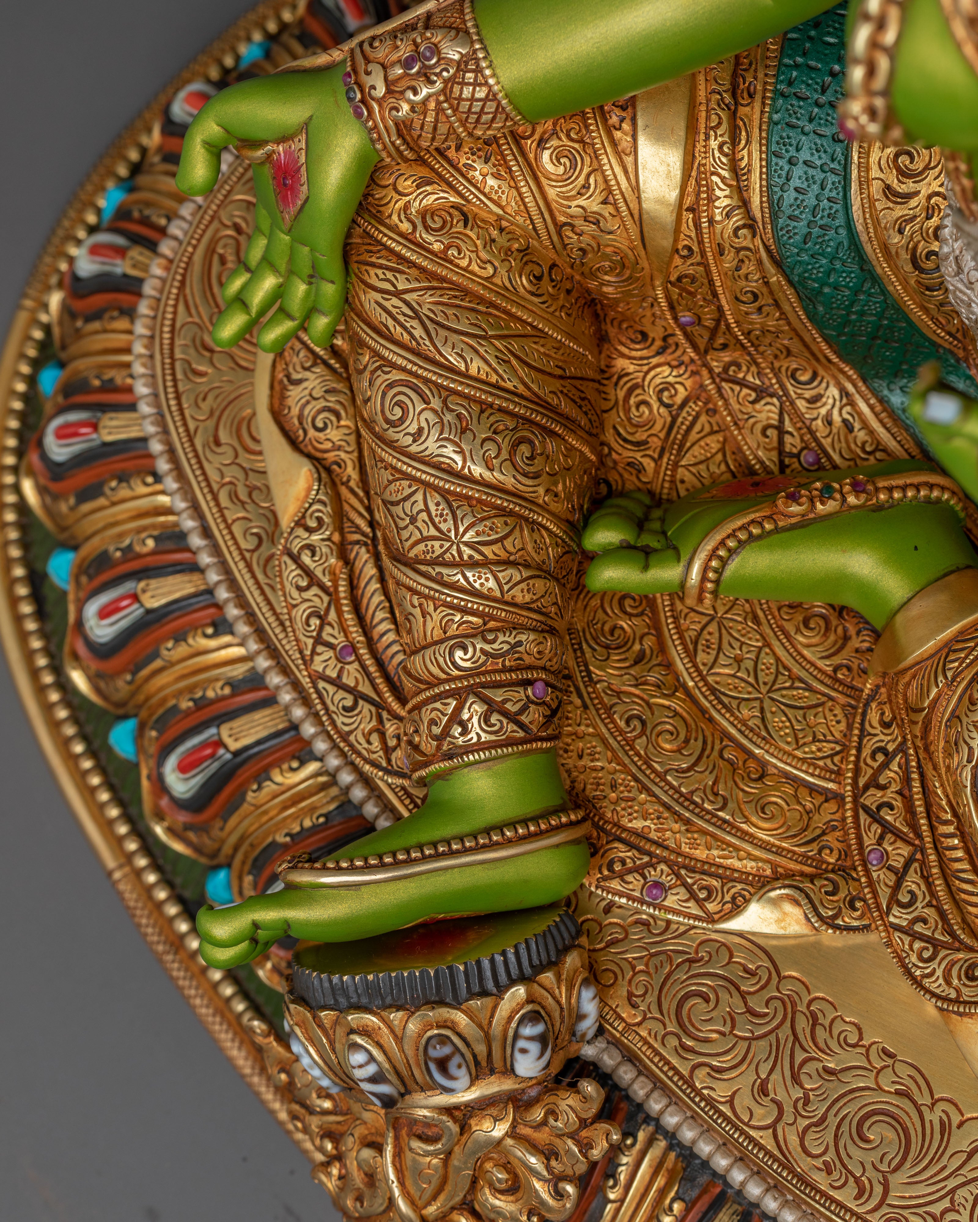 Green Tara Copper Statue | Goddess of Compassion