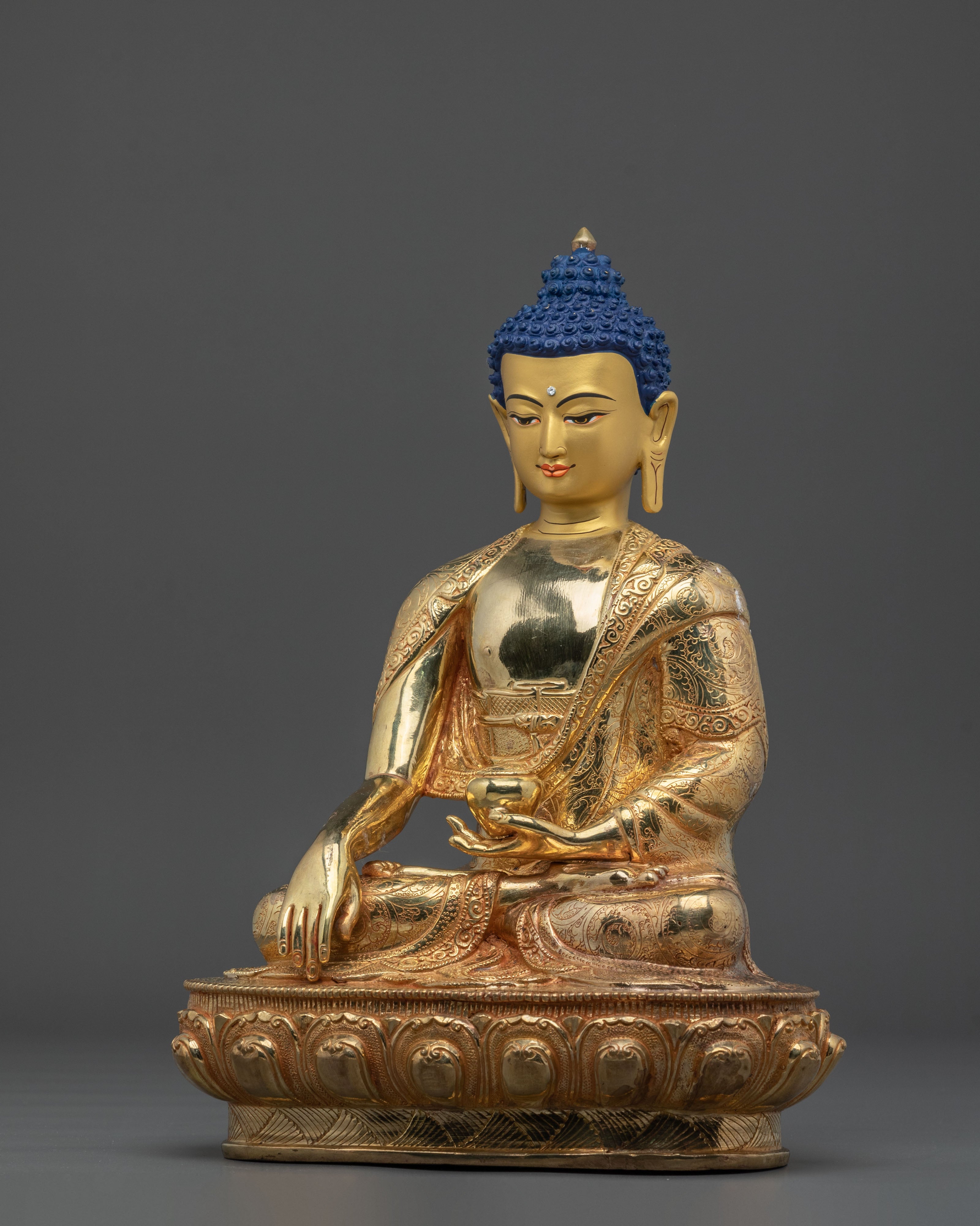 Shakyamuni Buddha Sculpture | Handmade Golden Figurine