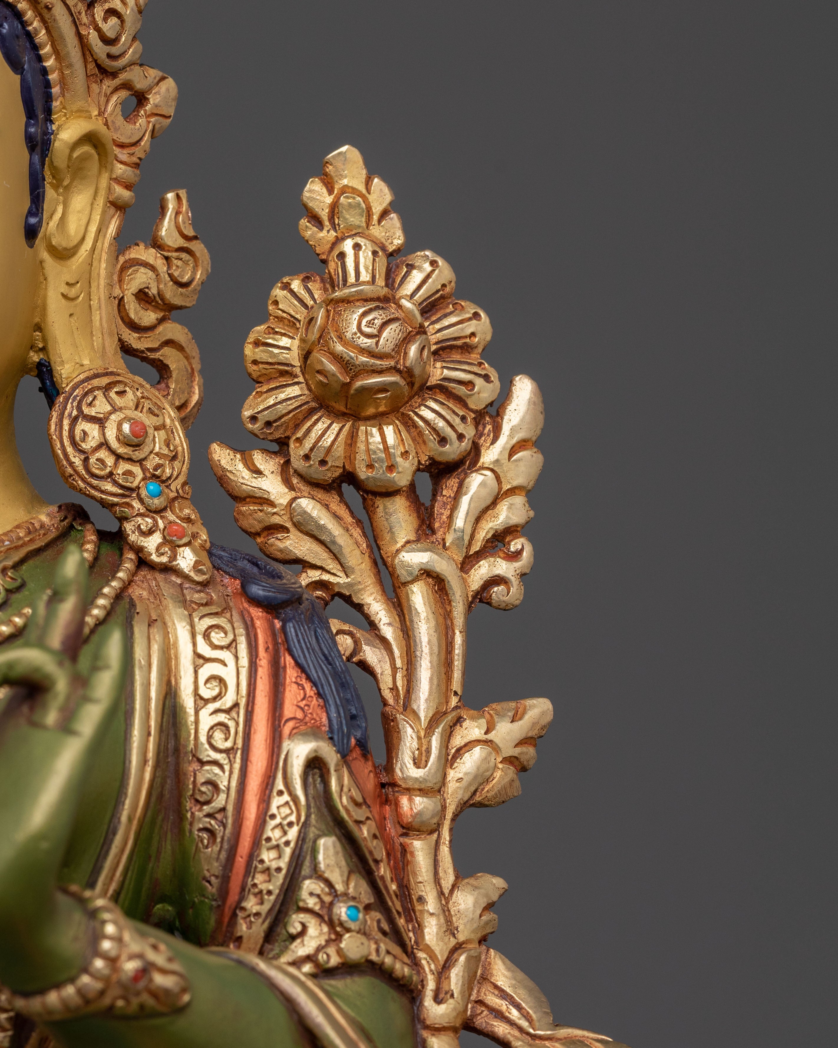Handcrafted Green Tara Statue | Buddhist Icon
