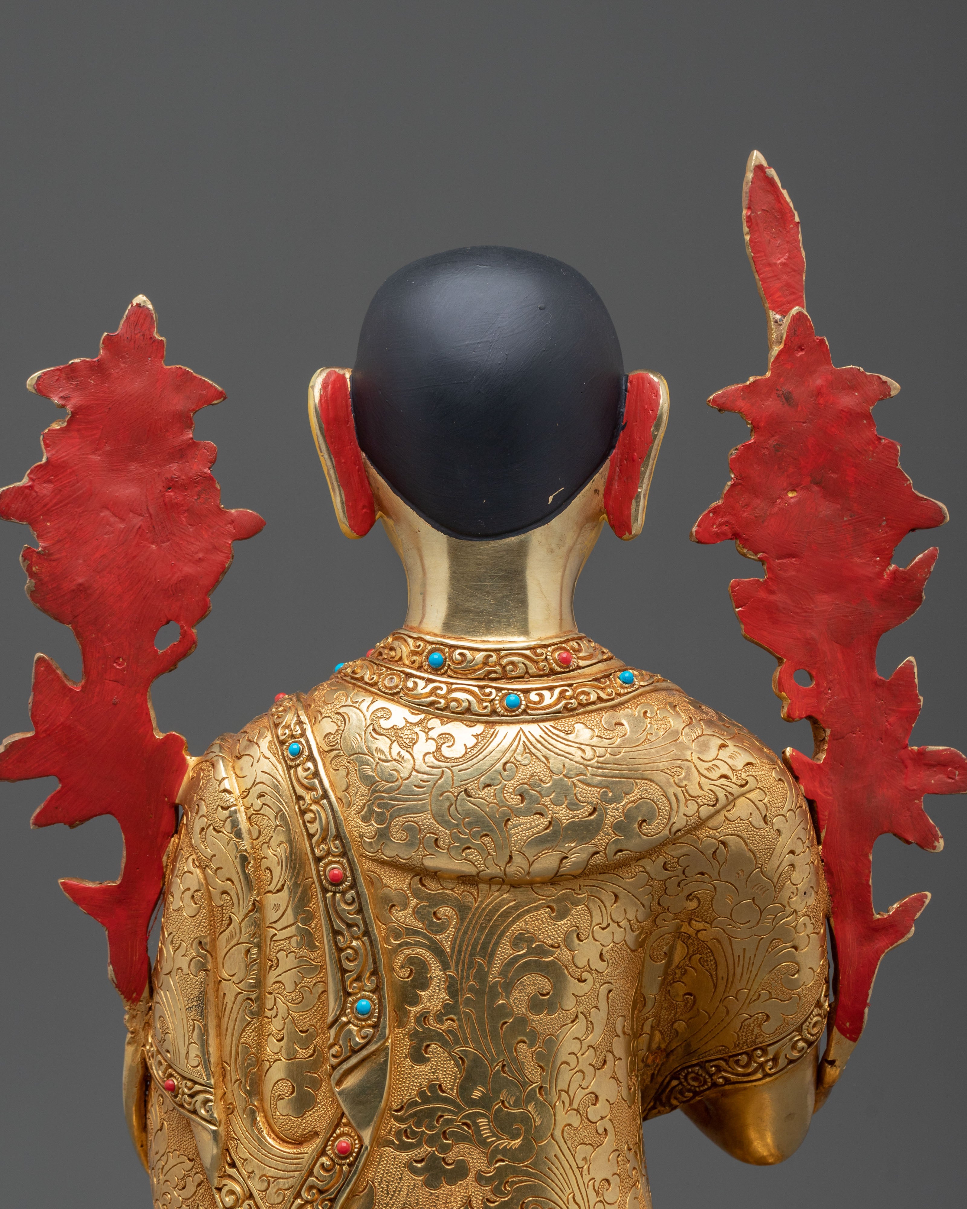 Tsongkhapa Spiritual Sculpture: Hand-Gilded Copper