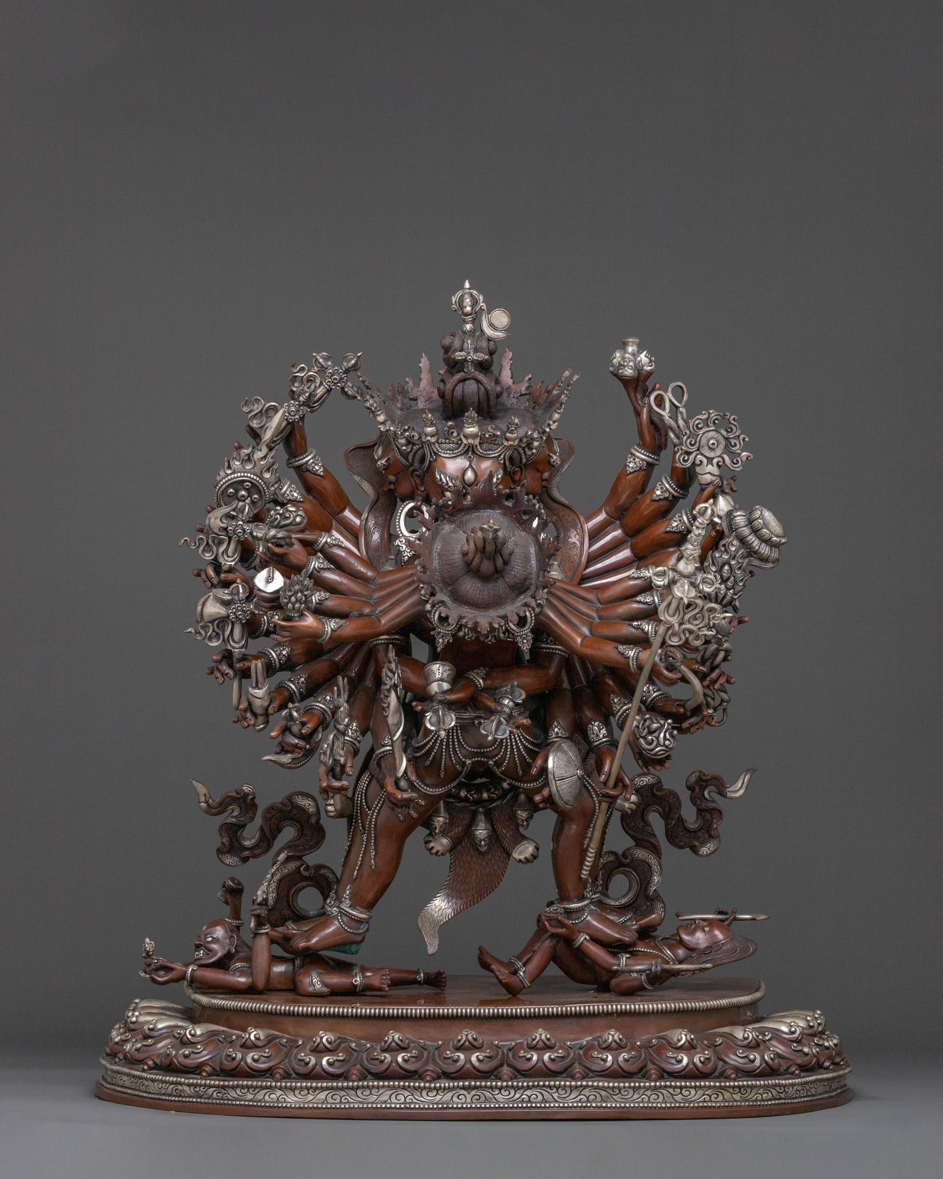 Kalachakra Handcrafted Statue | Silver-Plated Figurine