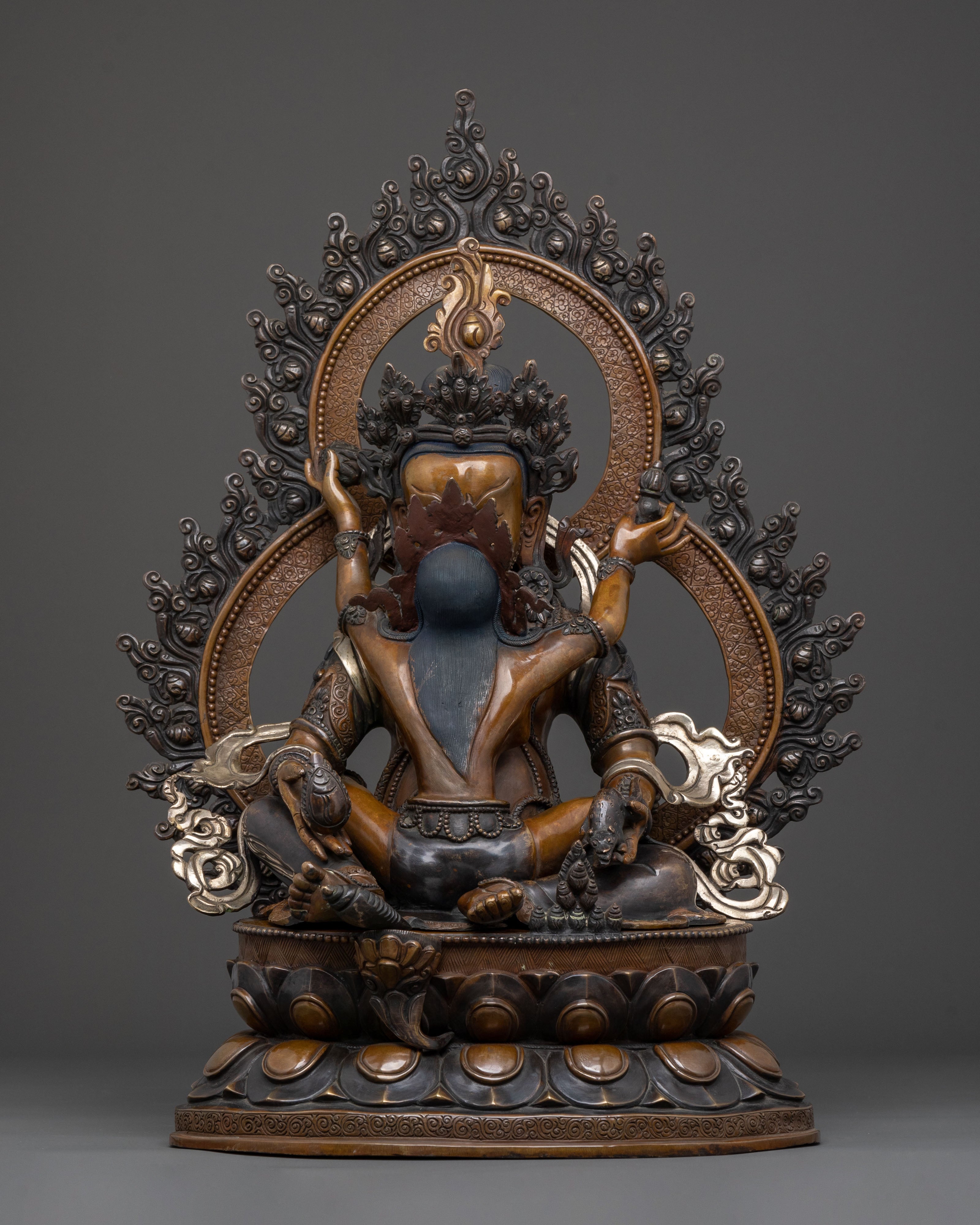 Handcrafted Green Dzambhala Spiritual Statue