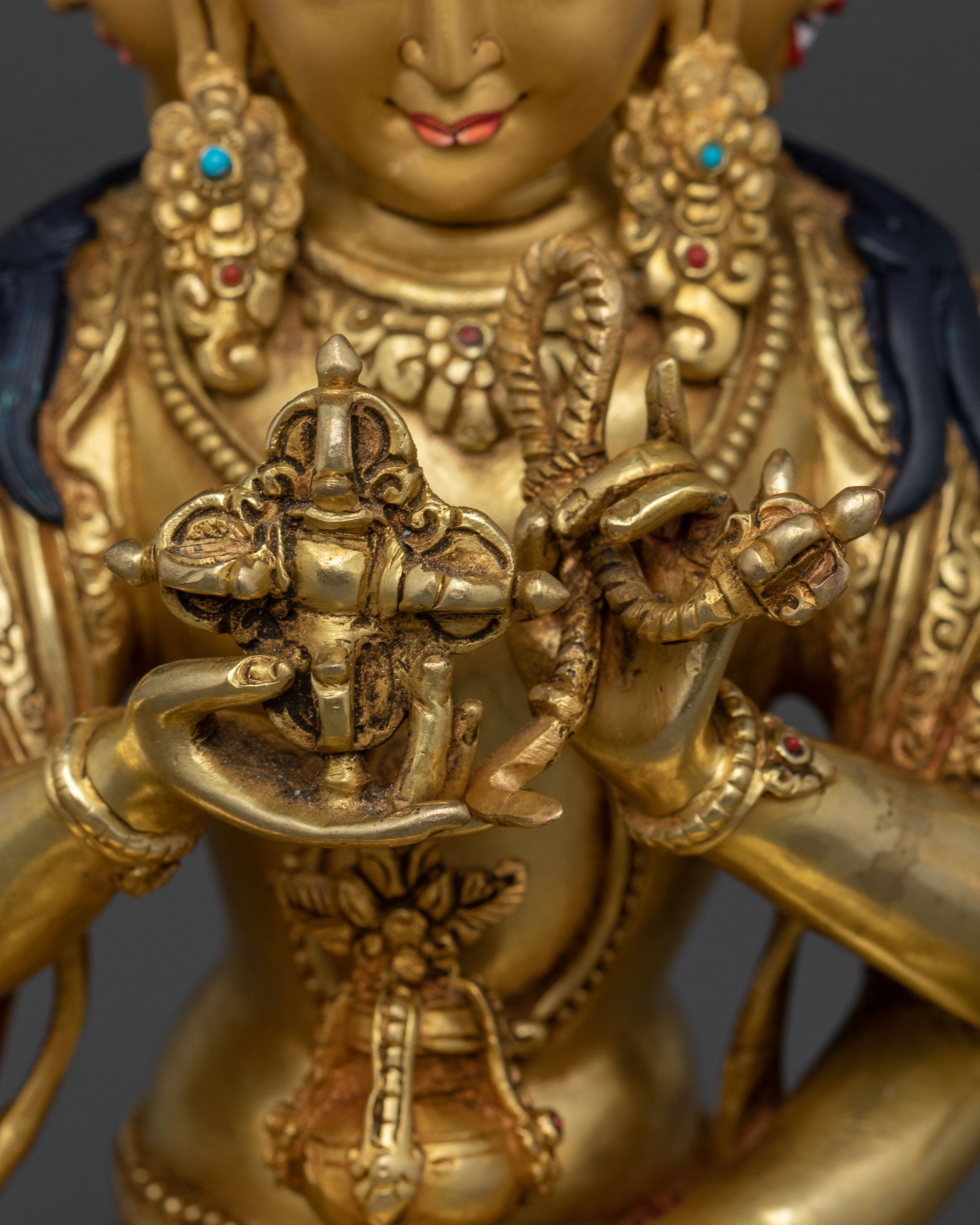 Namgyalma Buddhist Statue: Handcrafted 24K Gold Gilded Statue
