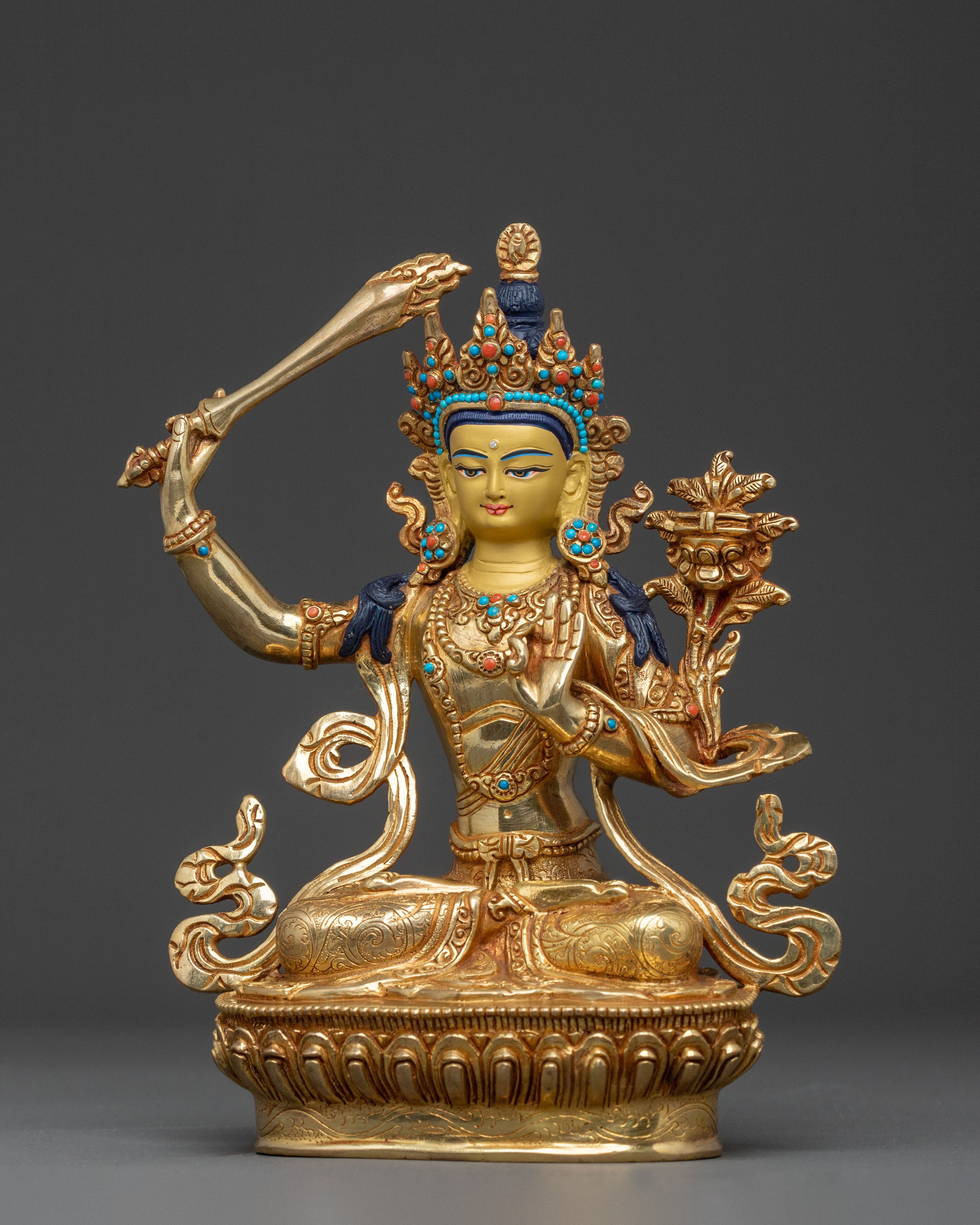 Manjushri Sacred Statue | Tibetan Buddhist Figurine