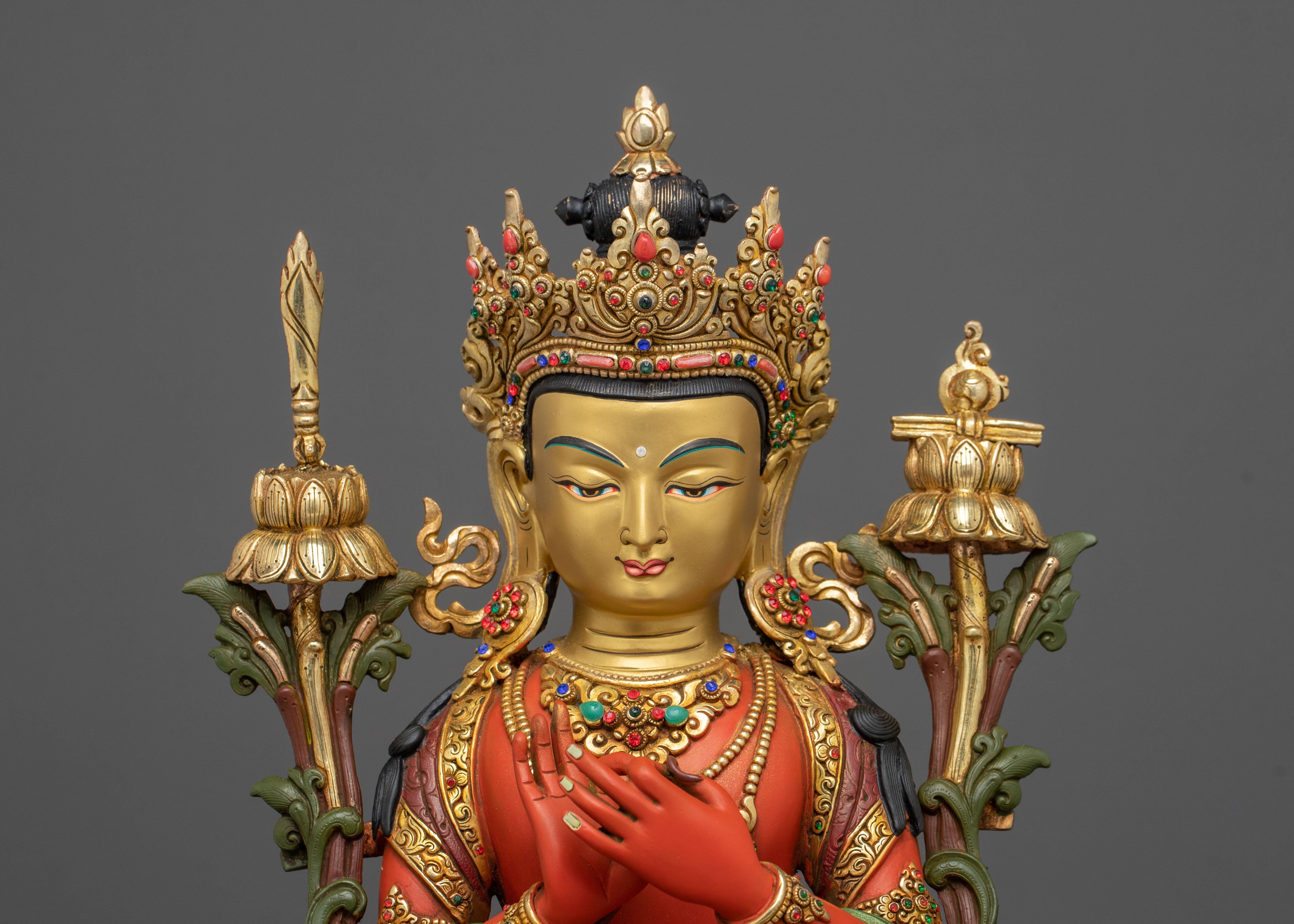 Simhanada Manjushri Statue | Radiant Wisdom Deity