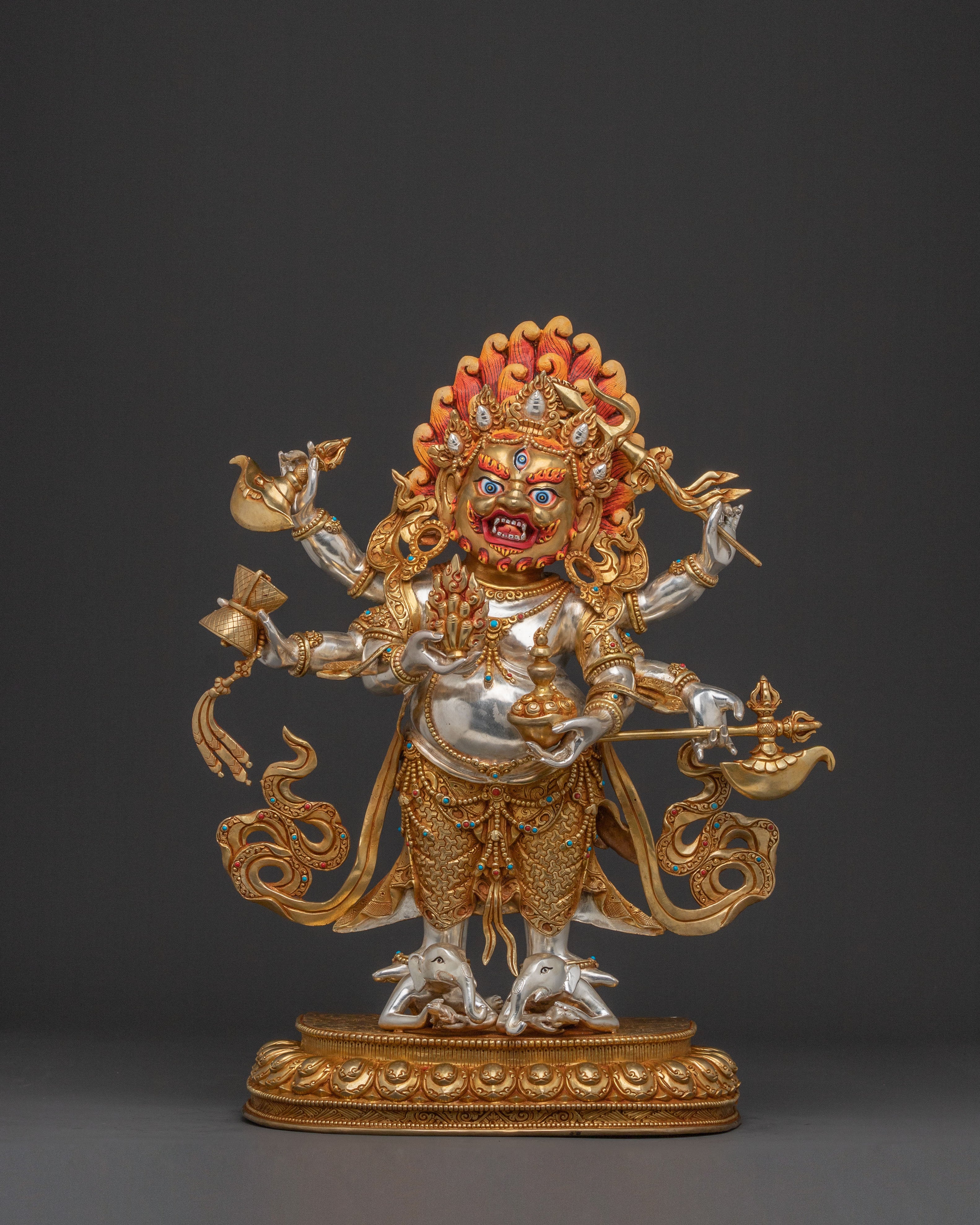 White Mahakala Statue Protector of Prosperity