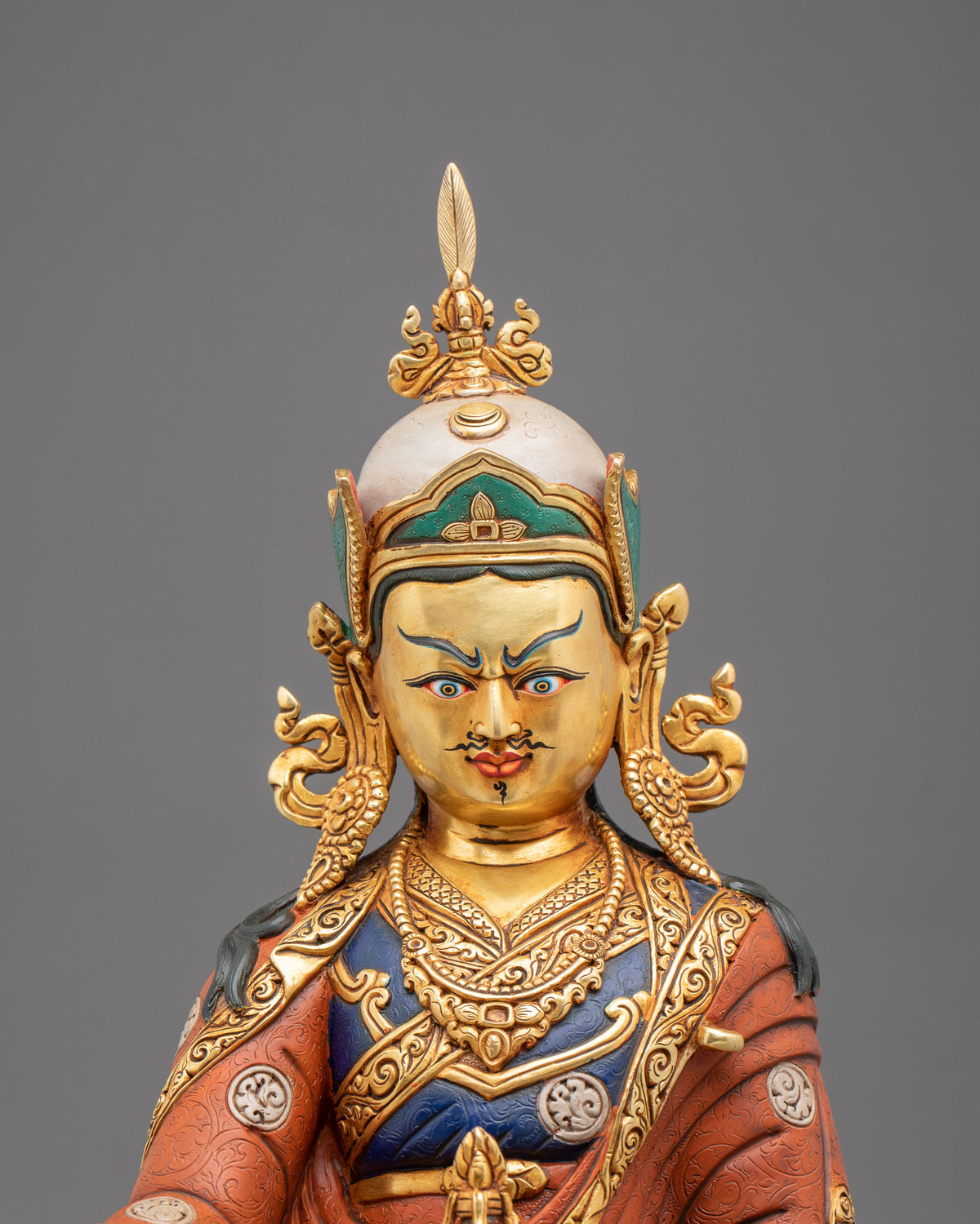 Guru Rinpoche Sacred Figurine | Copper Sculpture