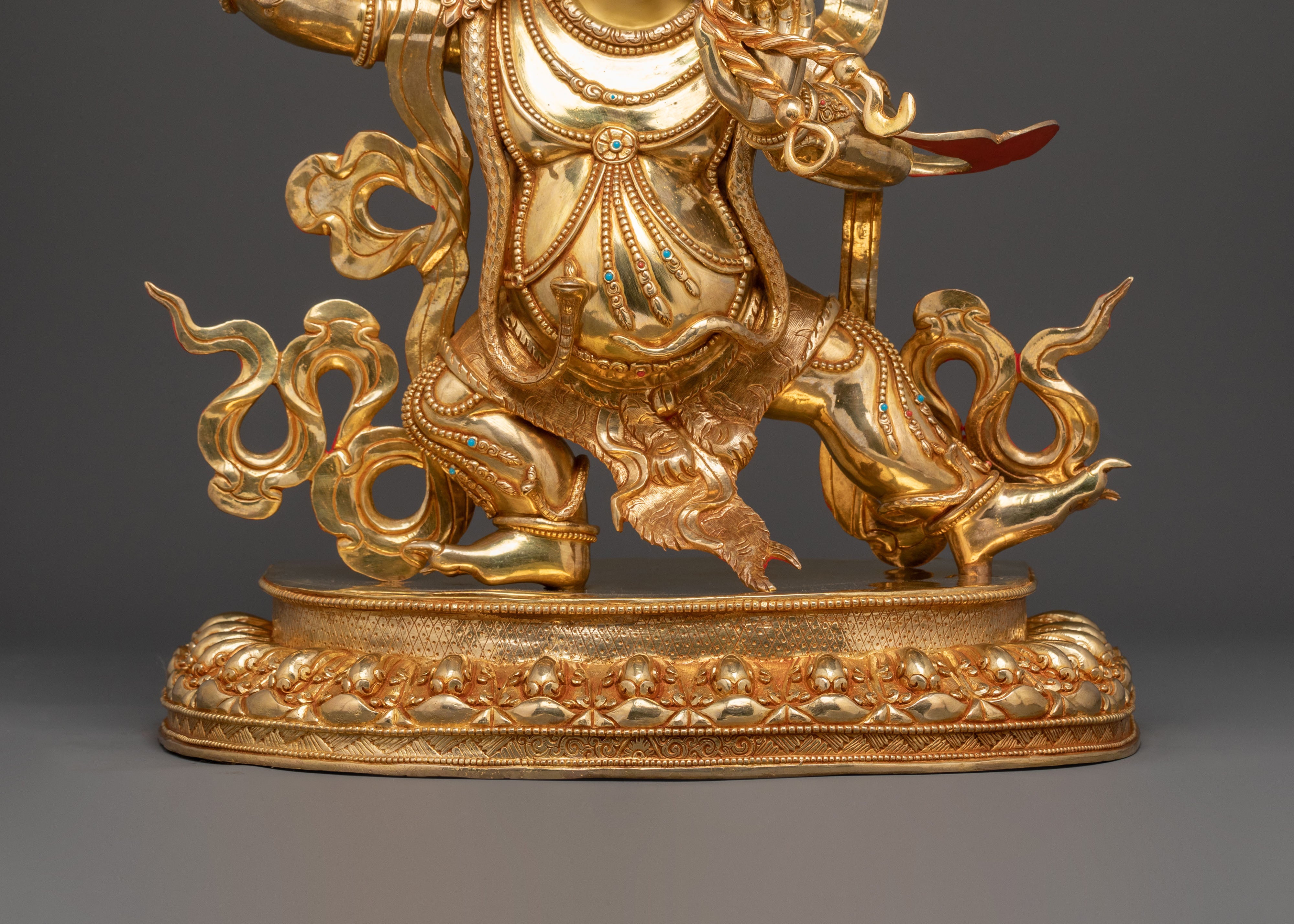 Vajrapani: Electrifying 24K Gold Gilded Sculpture