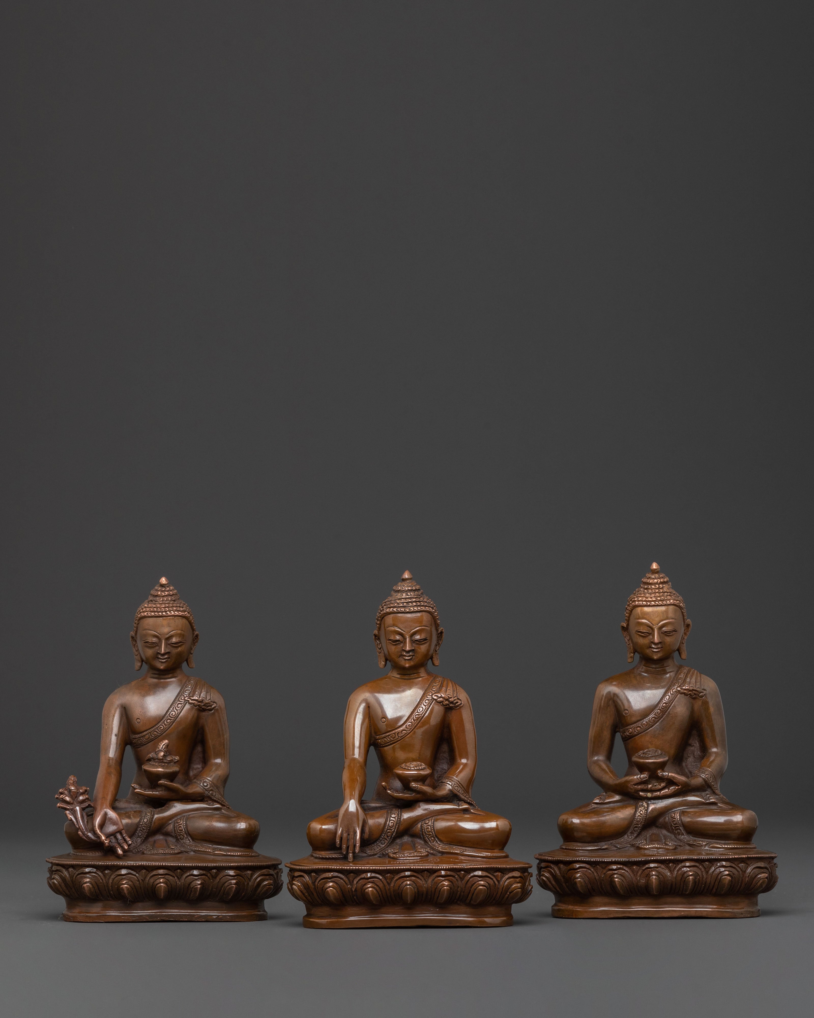 Three Buddha Spiritual Statue Set