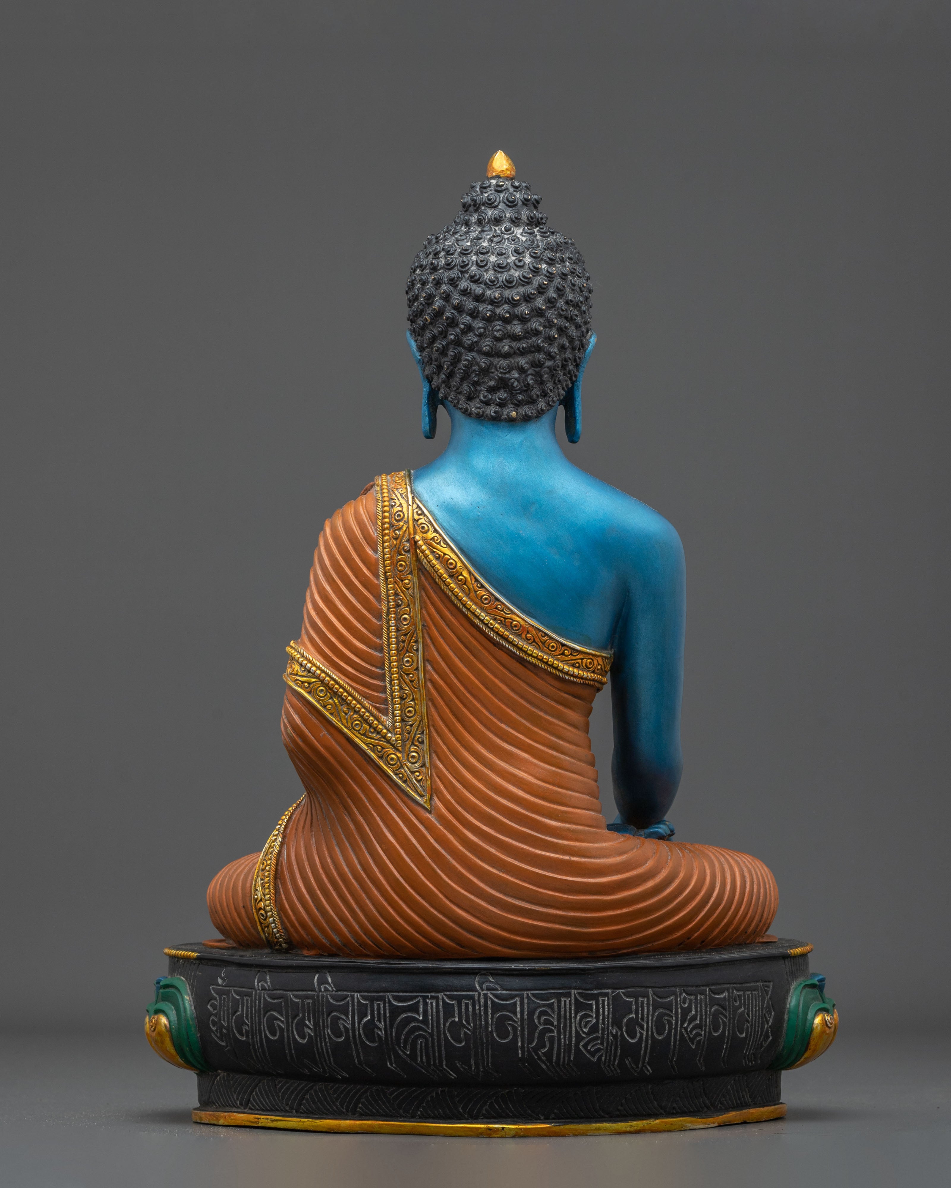 Tibetan Buddhist Mitrugpa Sculpture | Gold Painted Copper Statue