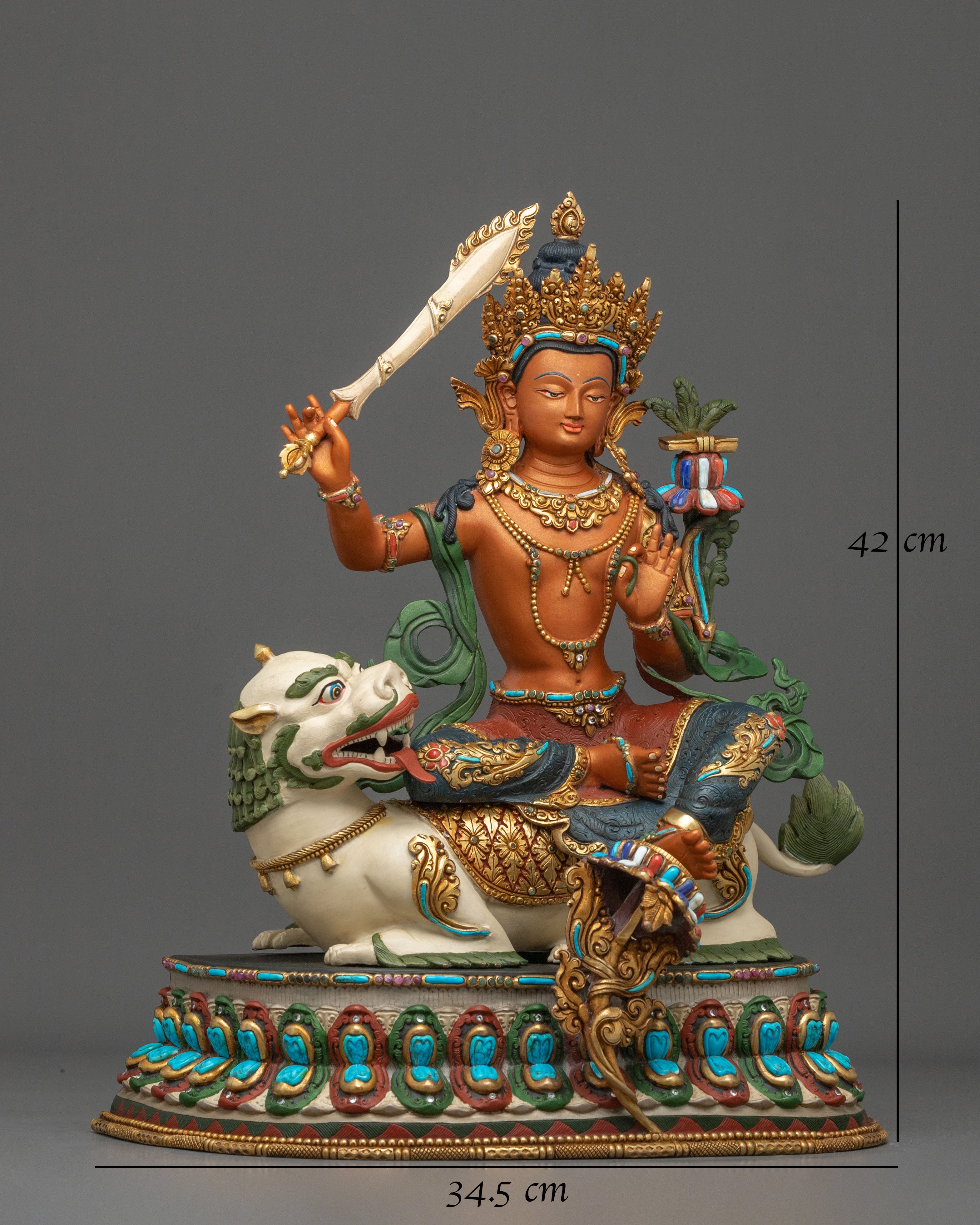 Simhanada Manjushri Bodhisattva of Wisdom Statue