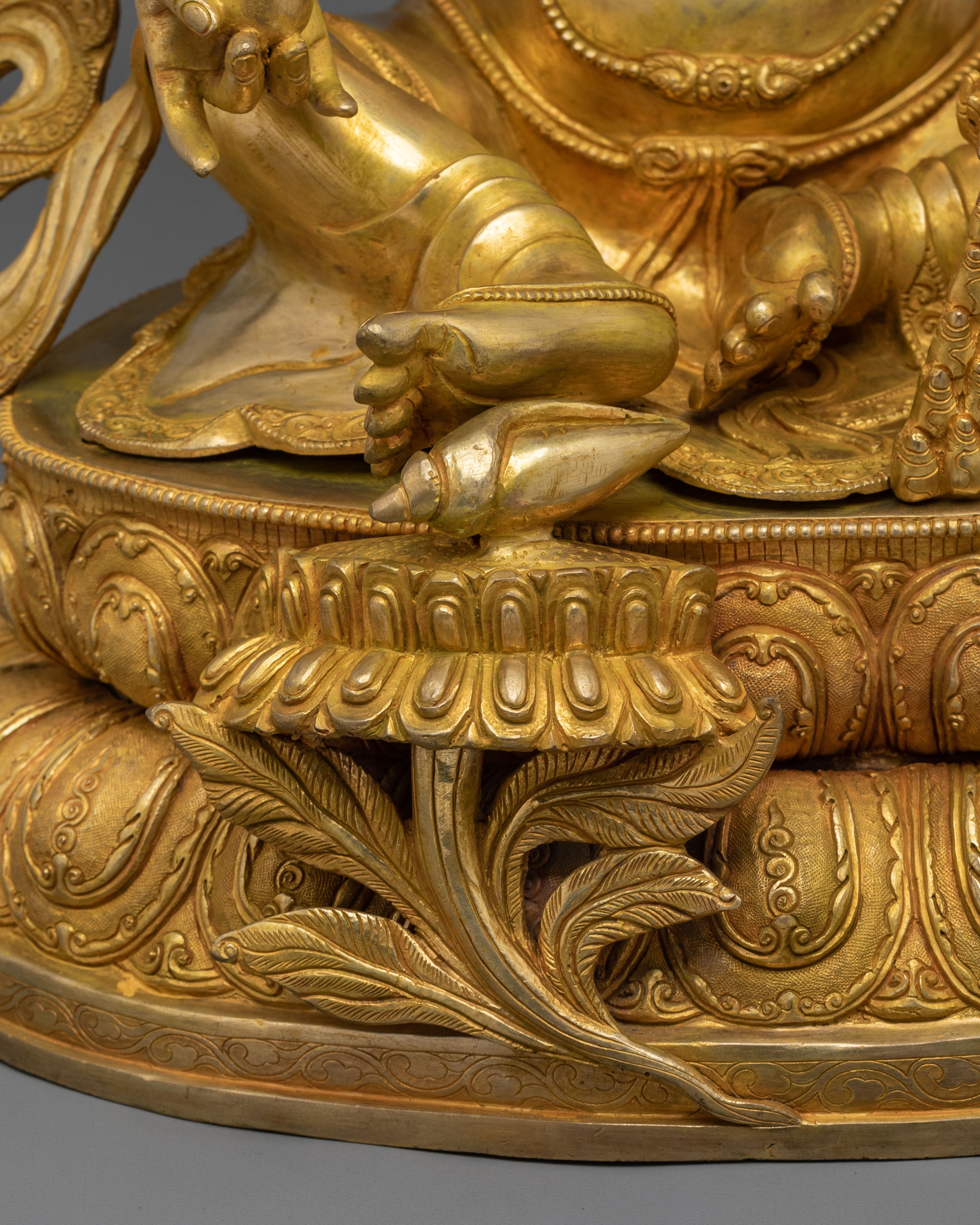 Dzambhala Golden Statue | Copper Figurine of Wealth Deity