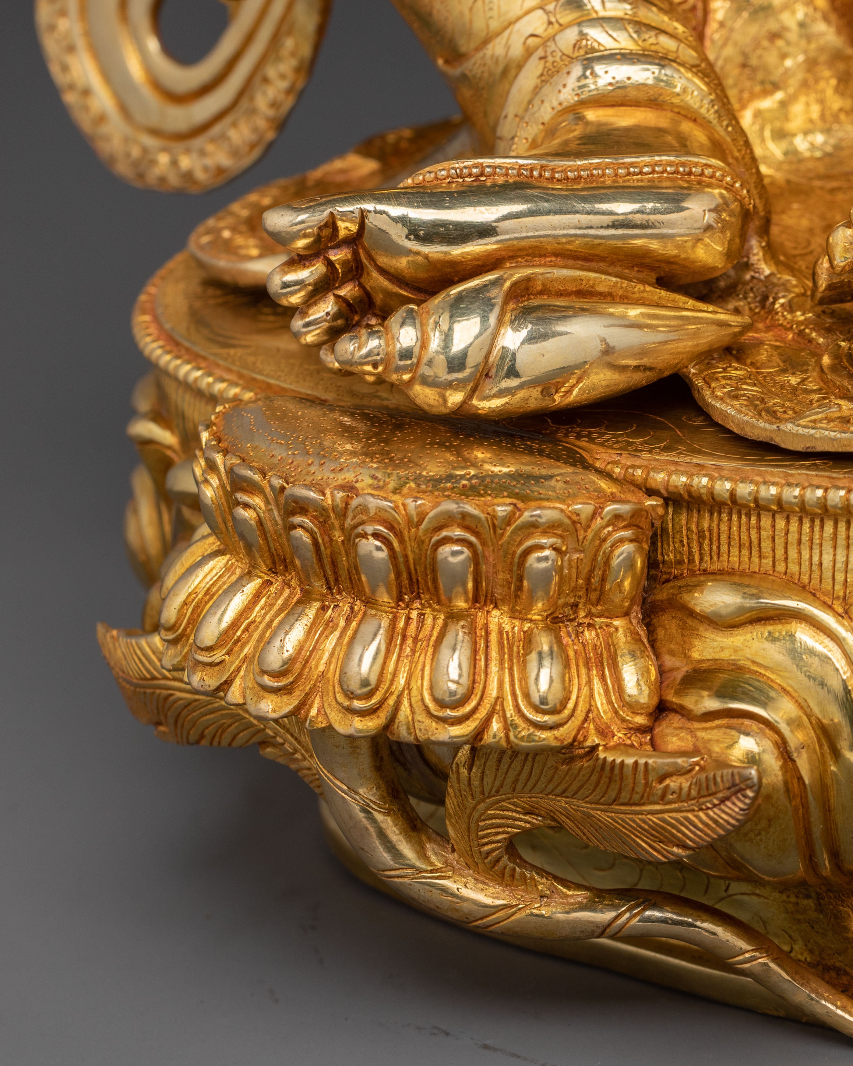 Golden Dzambhala Handcrafted Statue | Buddhist Decor