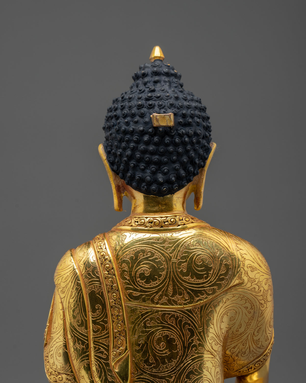 Hand-Carved Shakyamuni Buddha Sculpture of Enlightenment