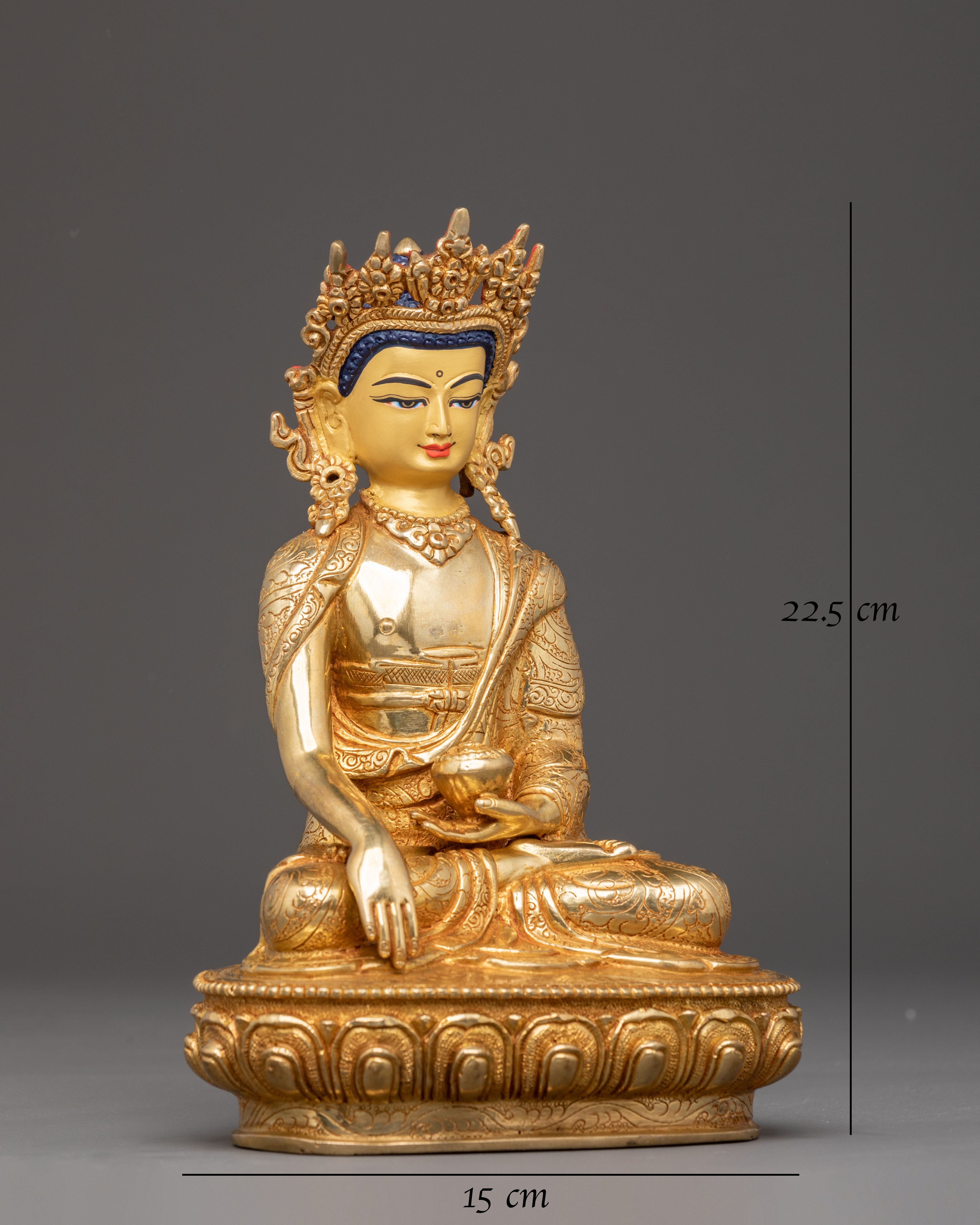 Crown Shakyamuni Buddha Handmade Sculpture