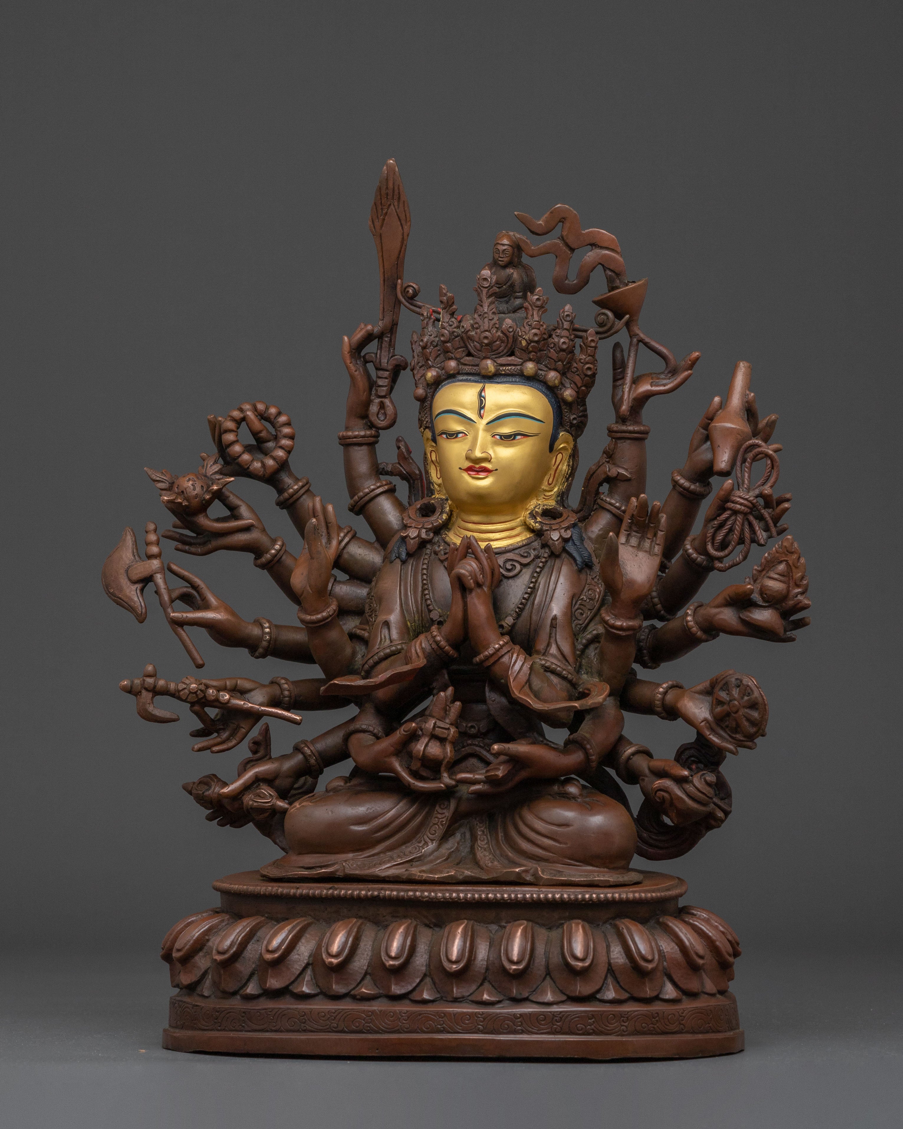 Sacred Chundi Sculpture | Oxidized Copper Figurine