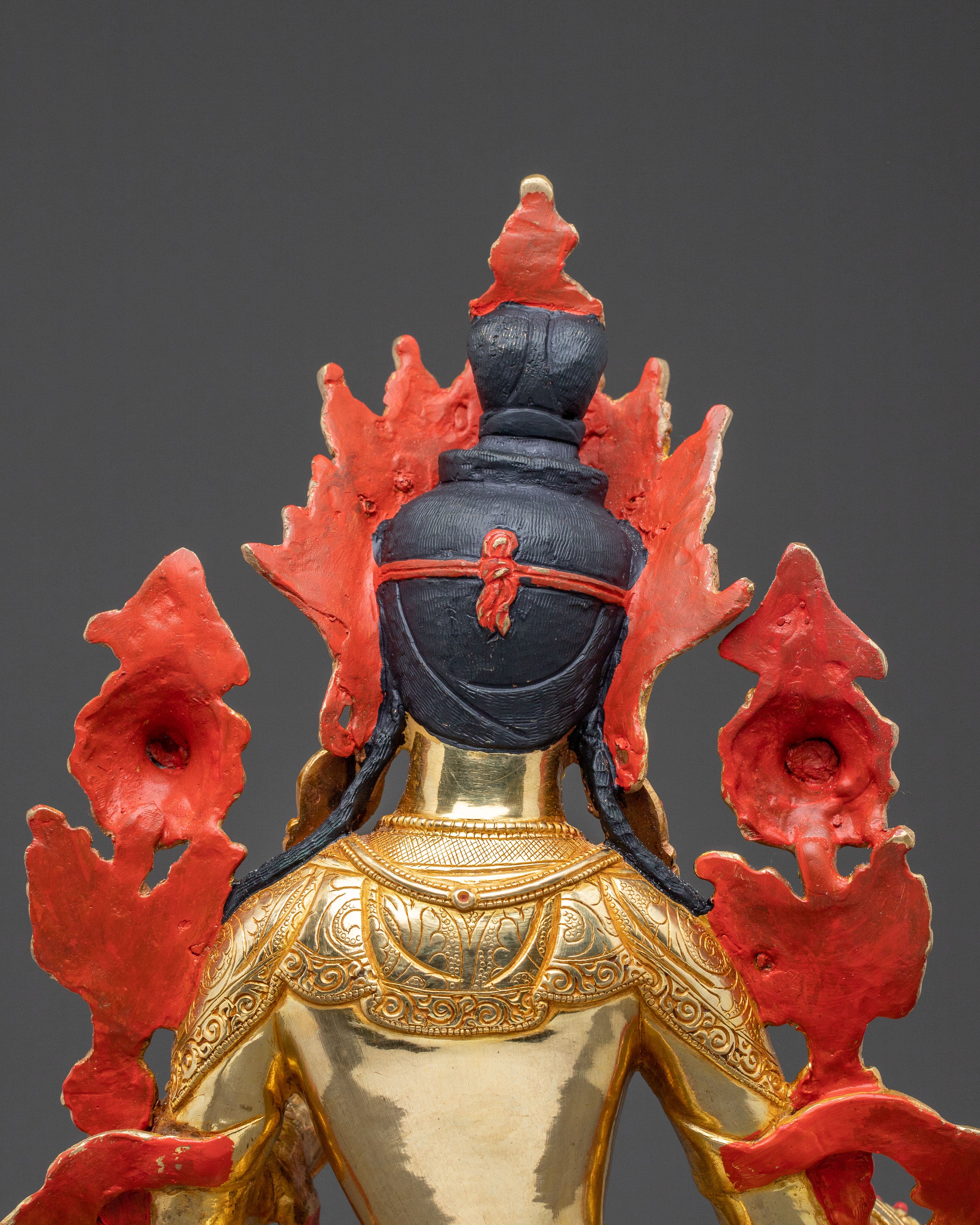 Golden Green Tara Statue for Protection | Altar Decor