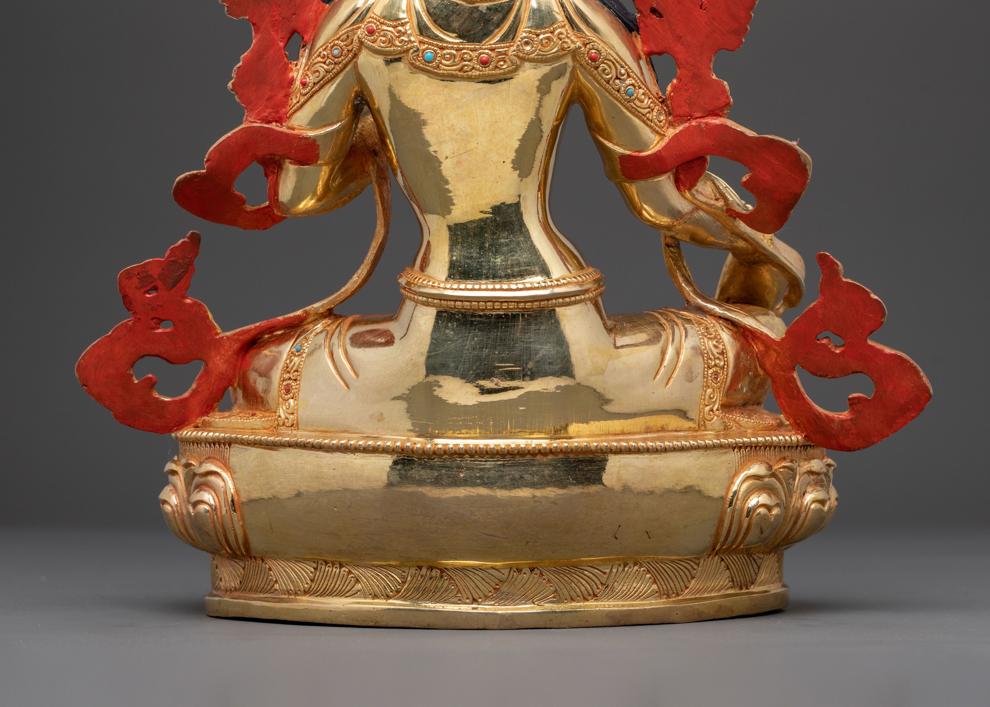 Protector Green Tara Golden Statue: Handcrafted Serenity