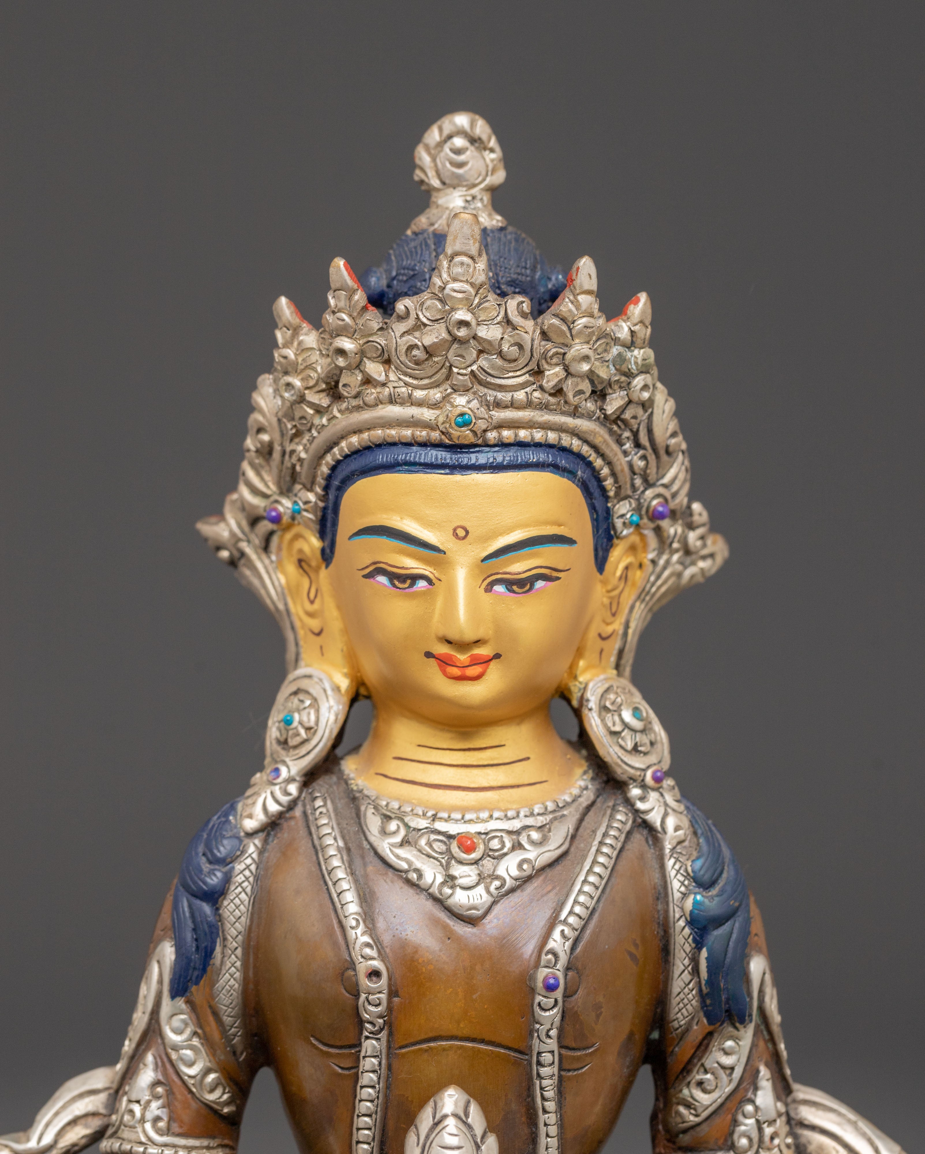 Handmade Copper Statue of Bodhisattva Ksitigarbha | Protector of Beings