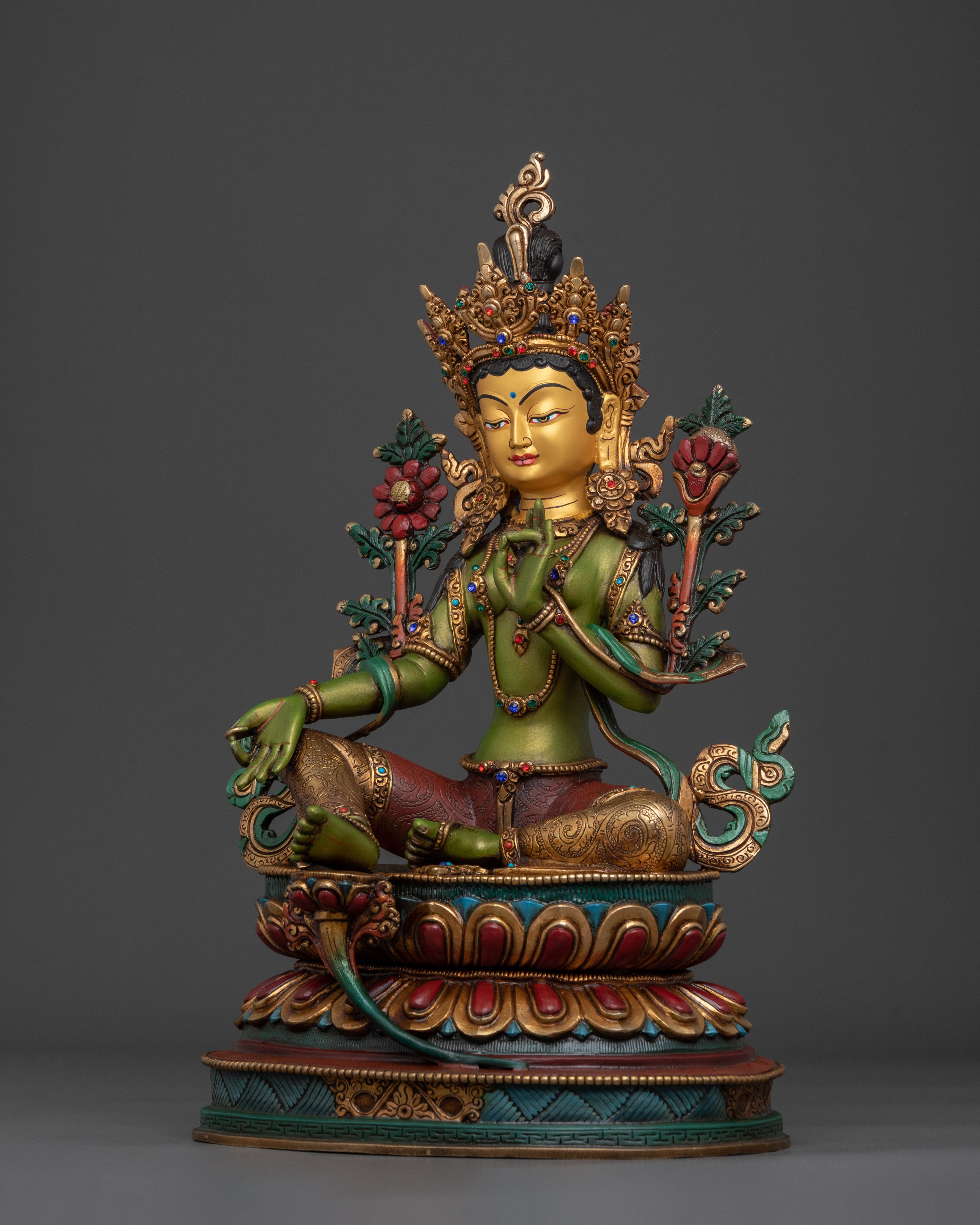 Green Tara Sculpture | Tibetan Protector