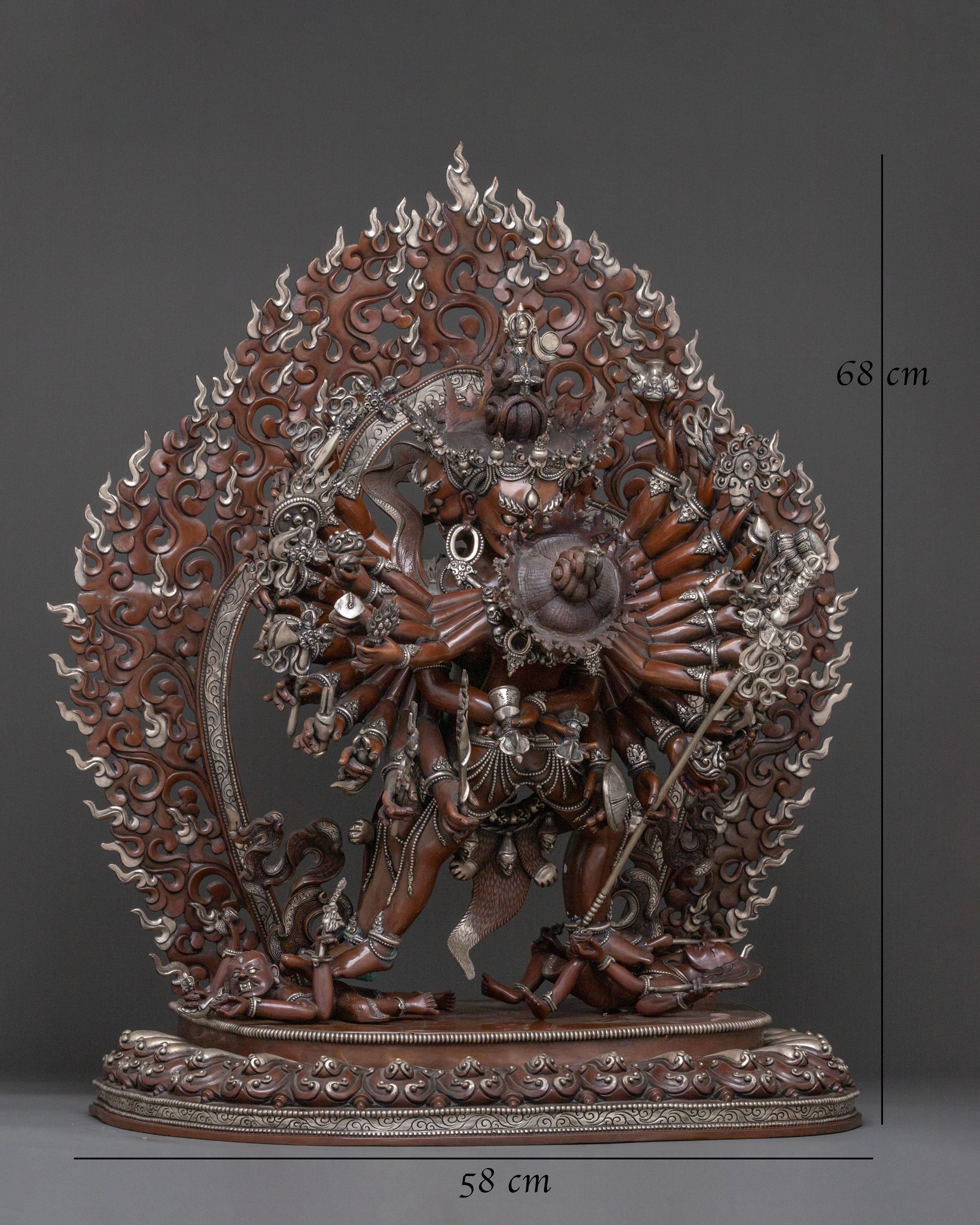 Kalachakra Handcrafted Statue | Silver-Plated Figurine