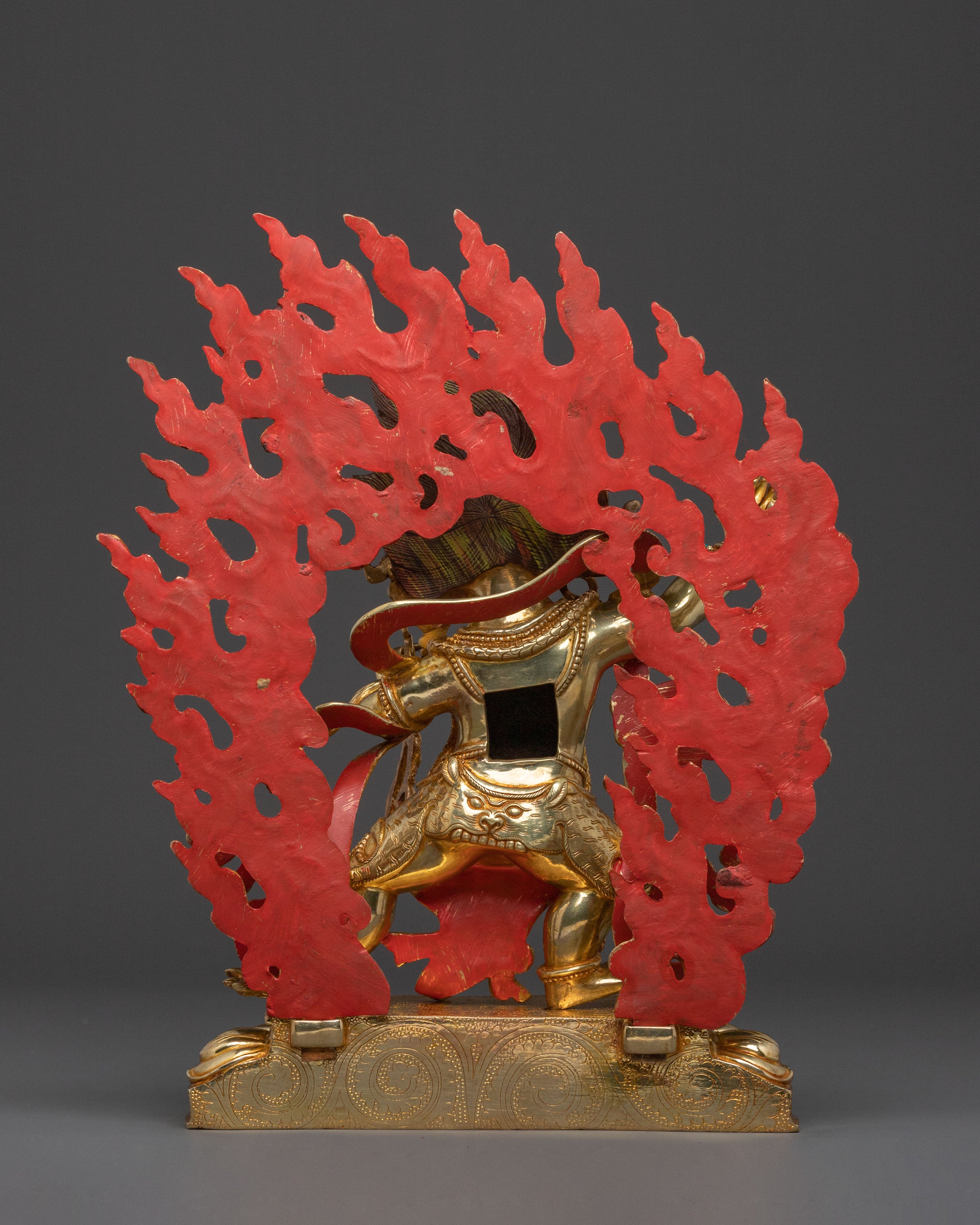 Vajrapani Protector Icon: 24K Gold Gilded Sculpture