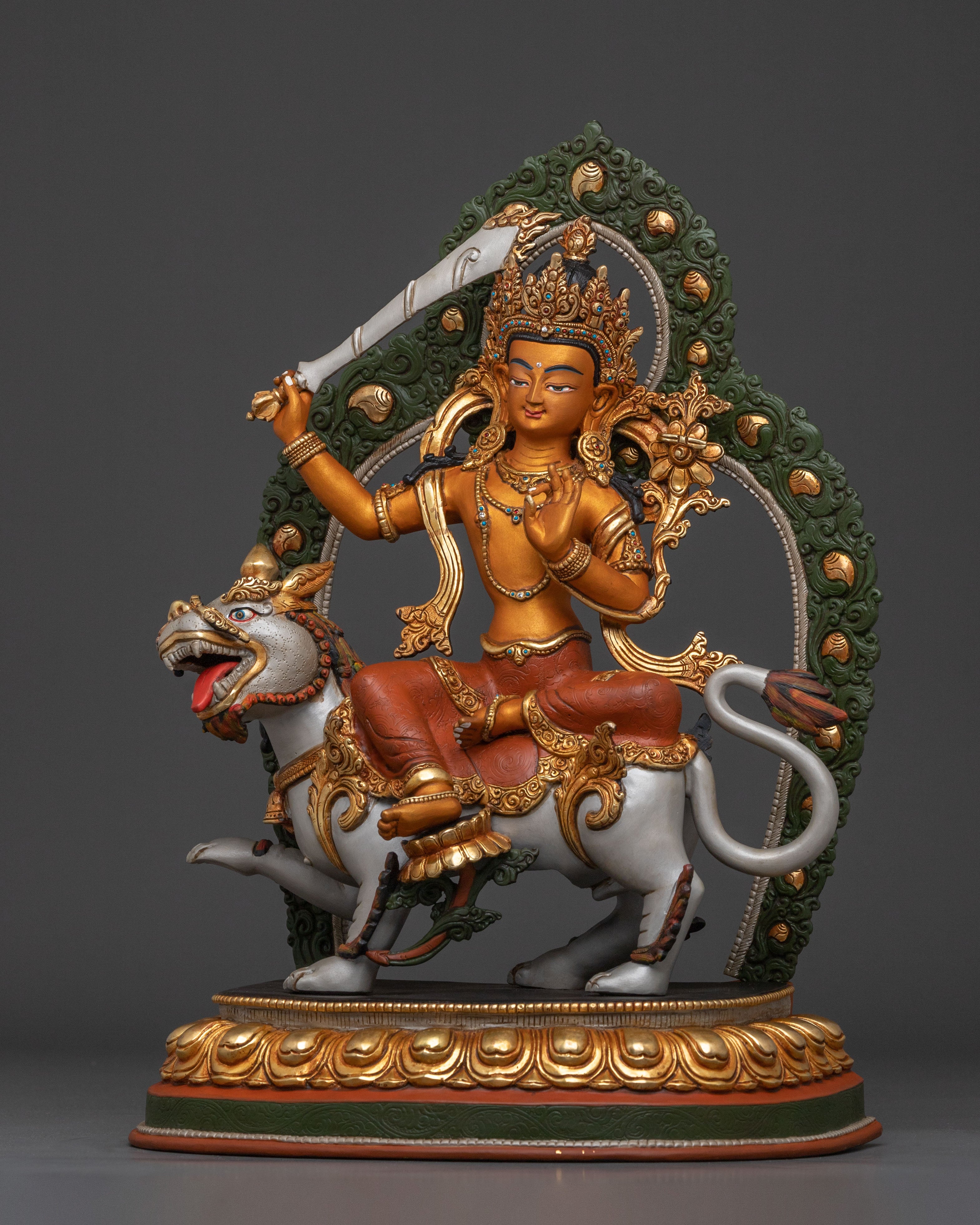 Simhanada Manjushri Statue | Tibetan Buddhist Bodhisattva
