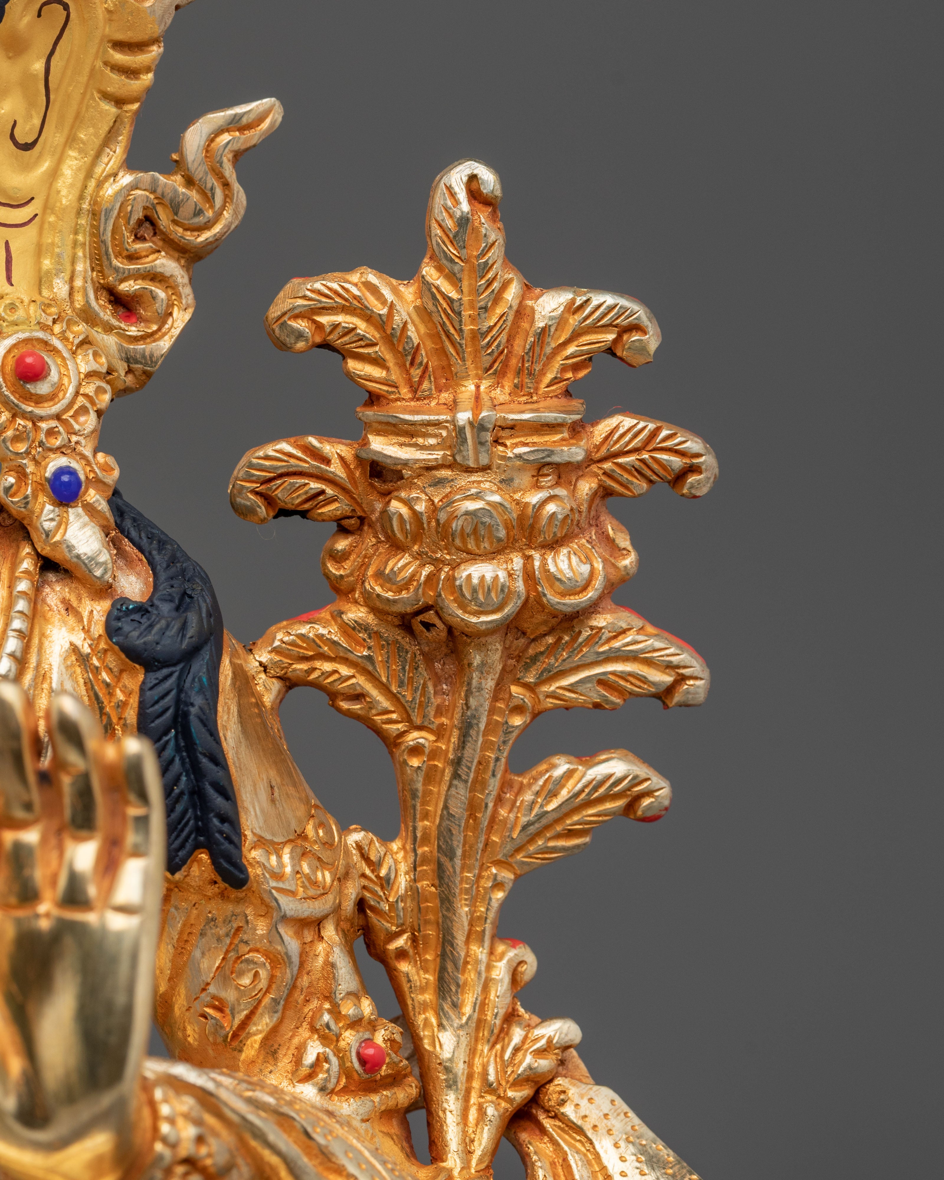 Manjushri 24K Gold Plated Sculpture | Altar Decor