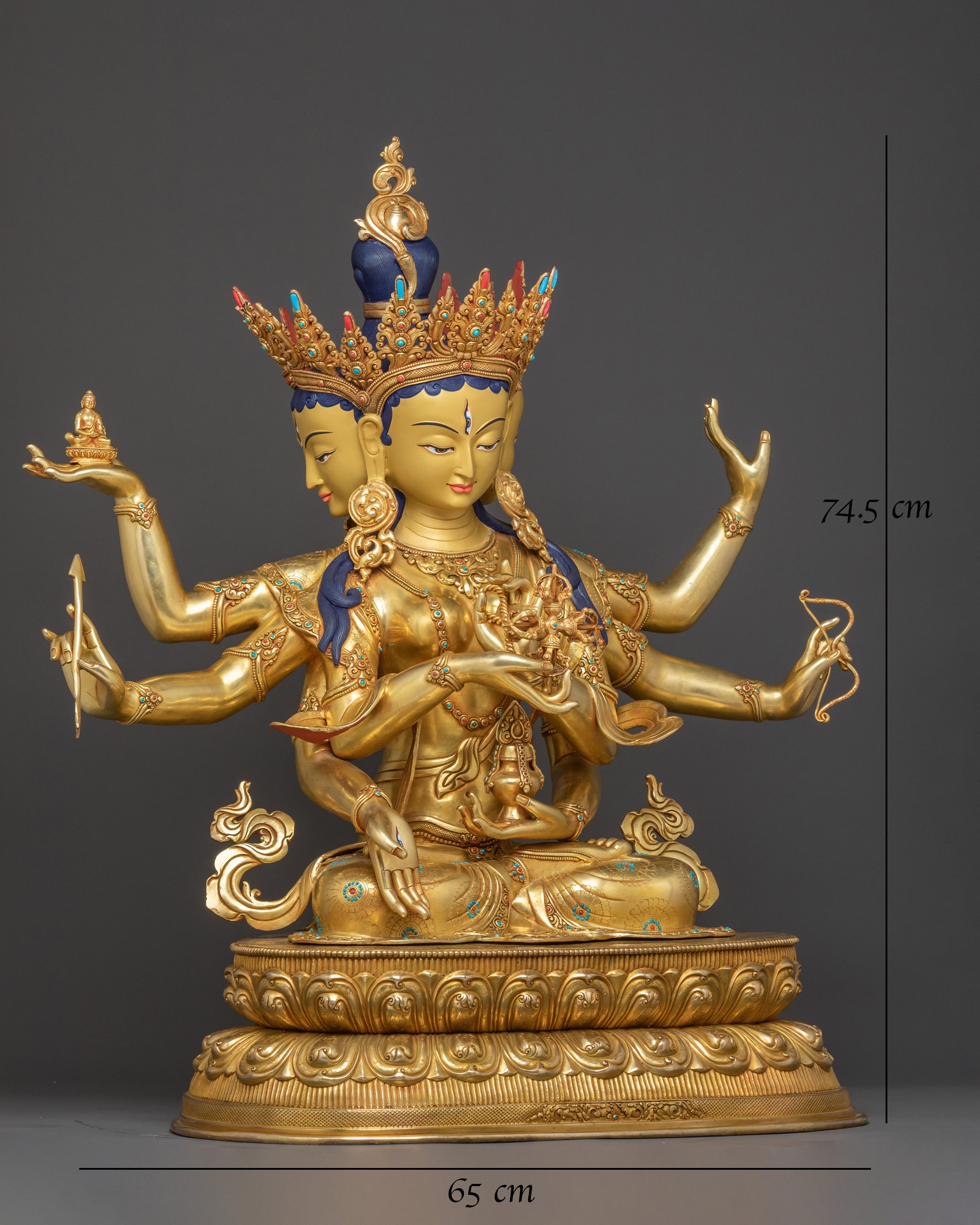 Handcrafted Namgyalma Sacred Statue – 24K Gold Gilded Masterpiece