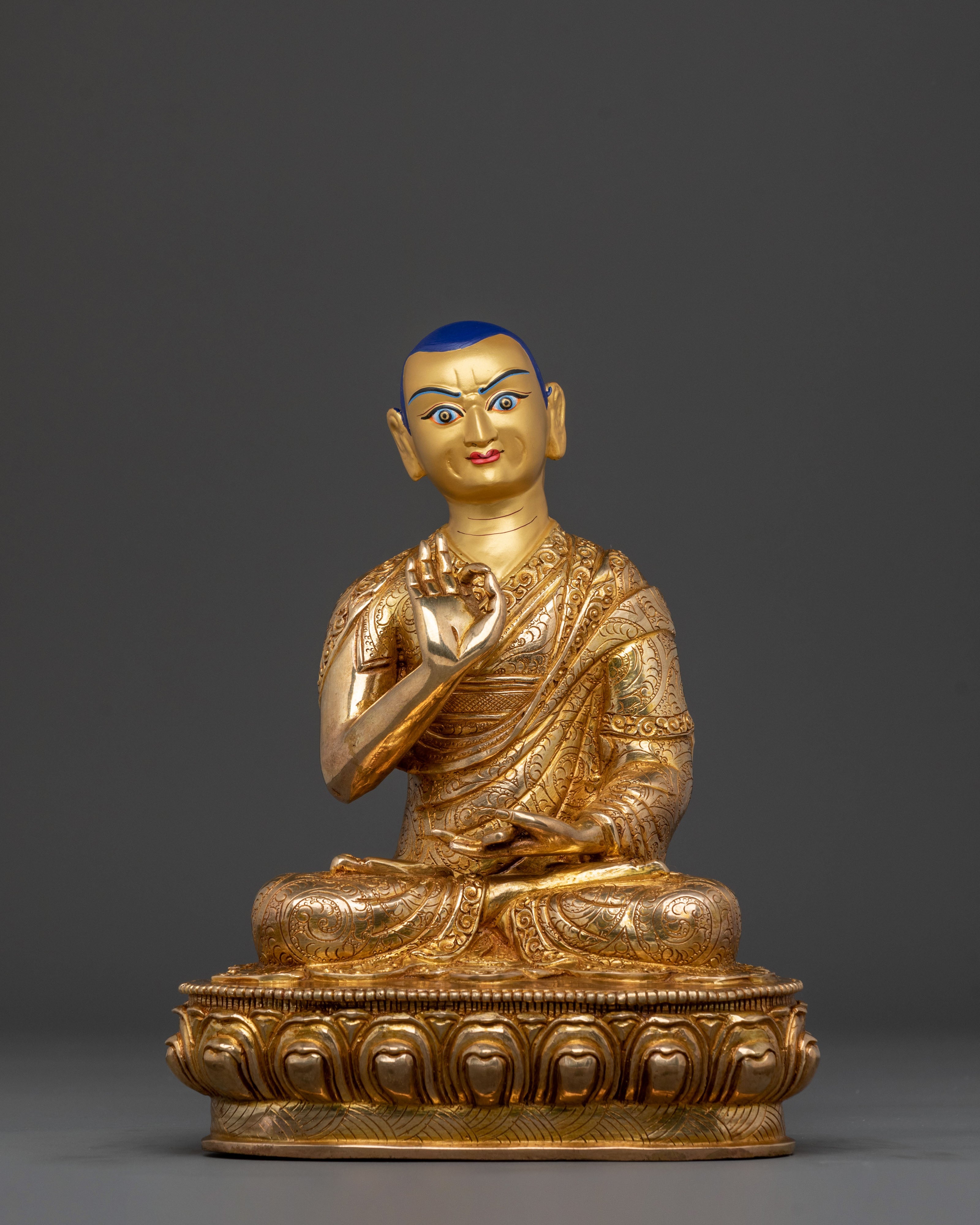 Handcrafted Tsongkhapa Sculpture with Disciples