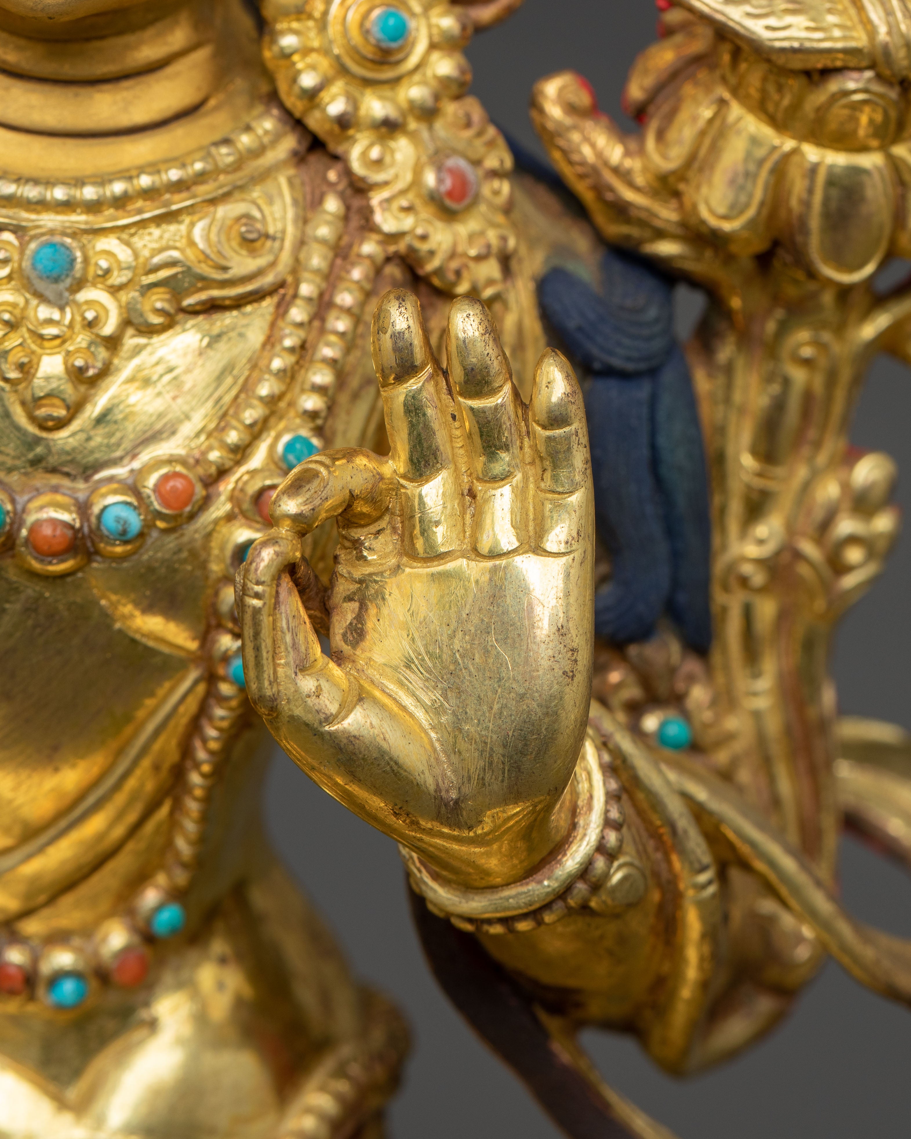 Golden Manjushri Statue of Power and Wisdom | Symbol of Transcendent Insight