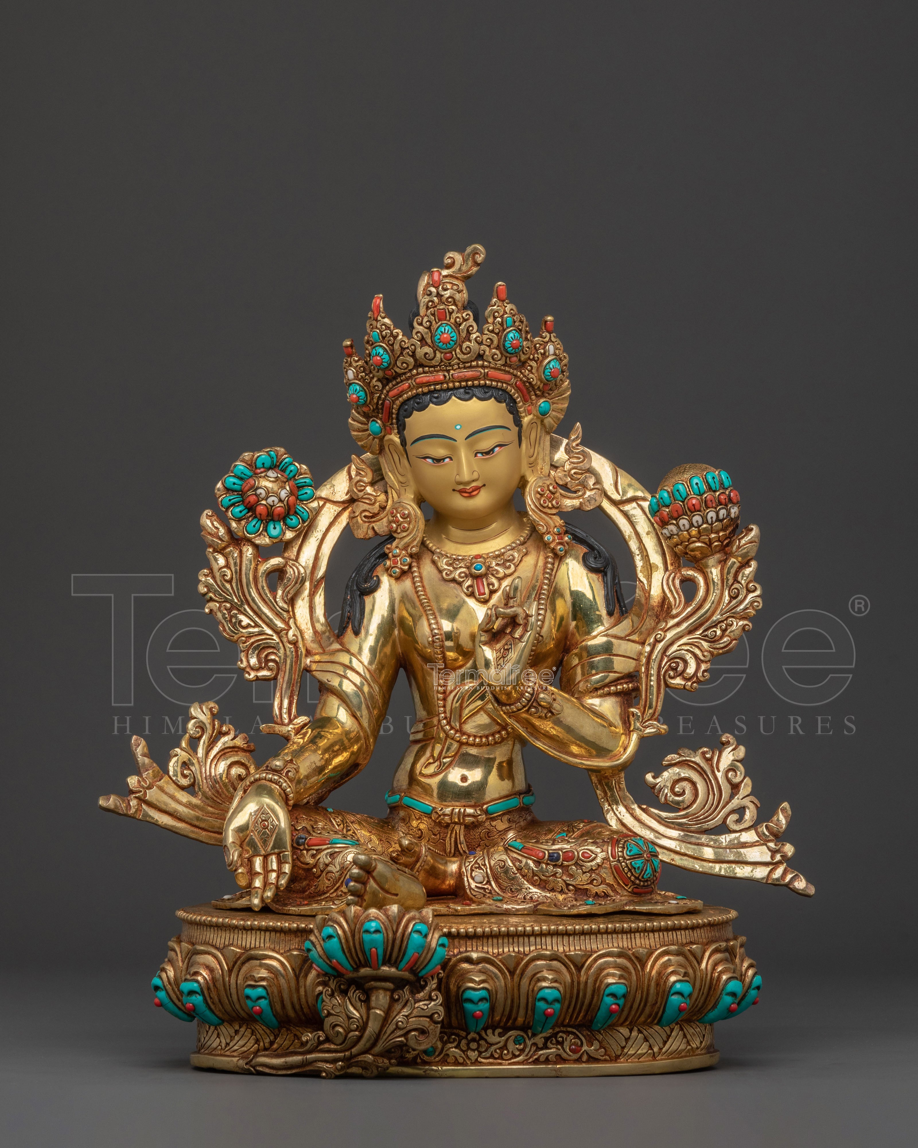 Green Tara Himalayan Buddhist Statue