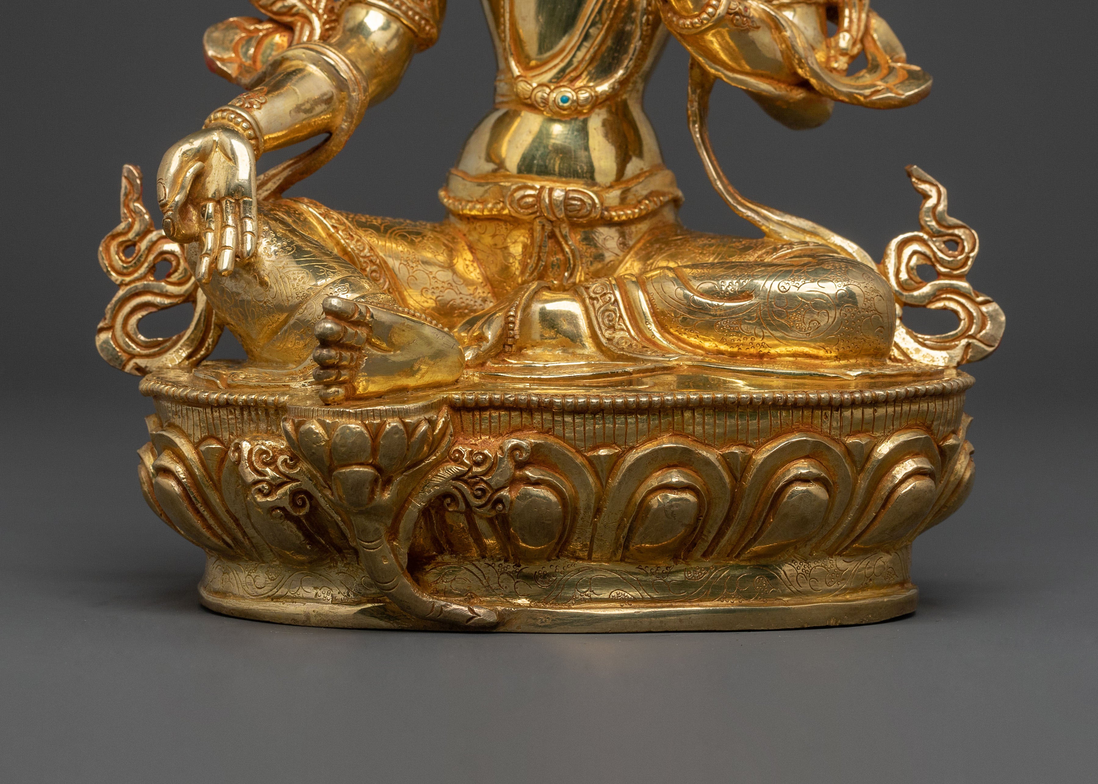 Handcrafted Green Tara Compassion Goddess Statue