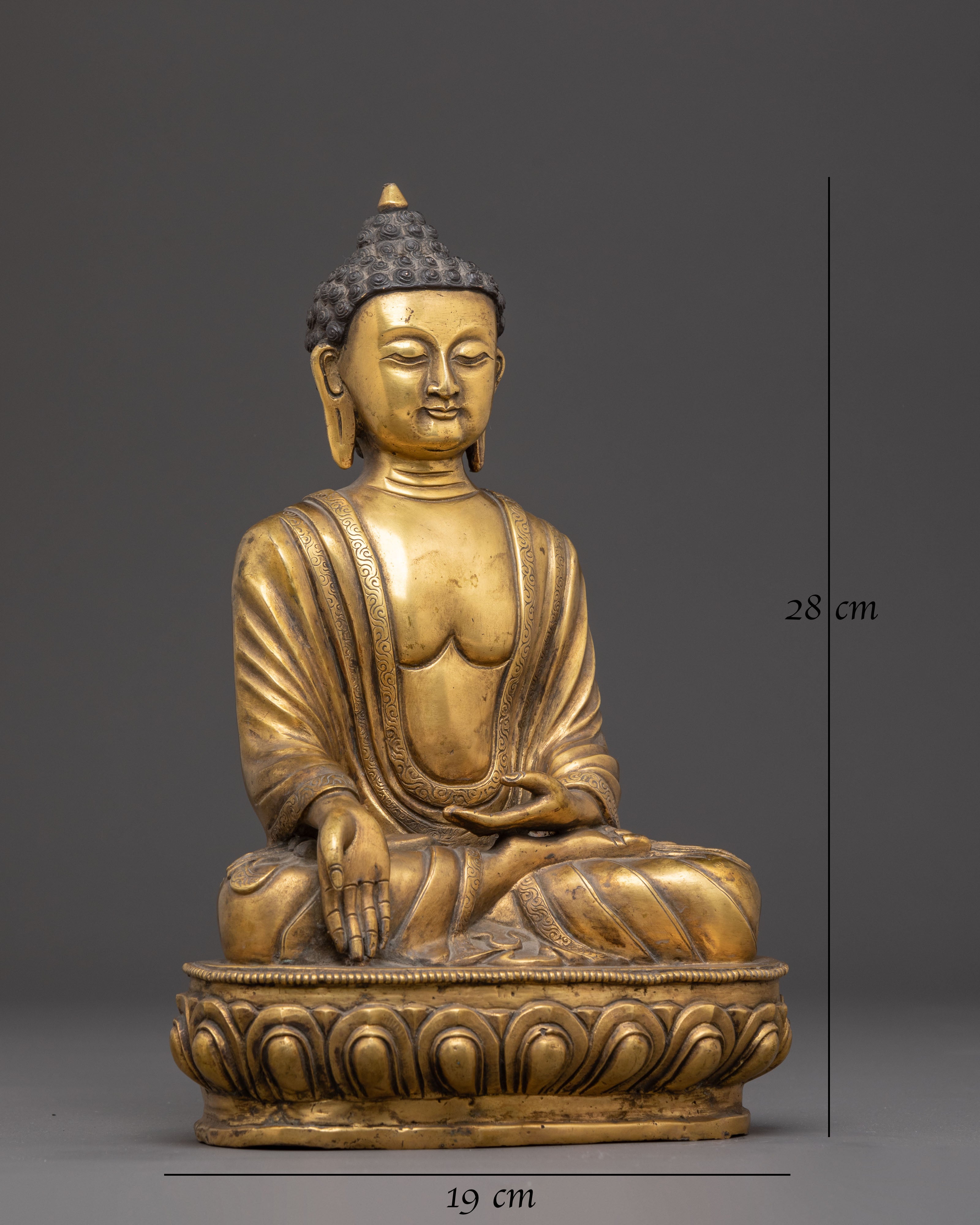 Copper Ratnasambhava Buddha Sculpture