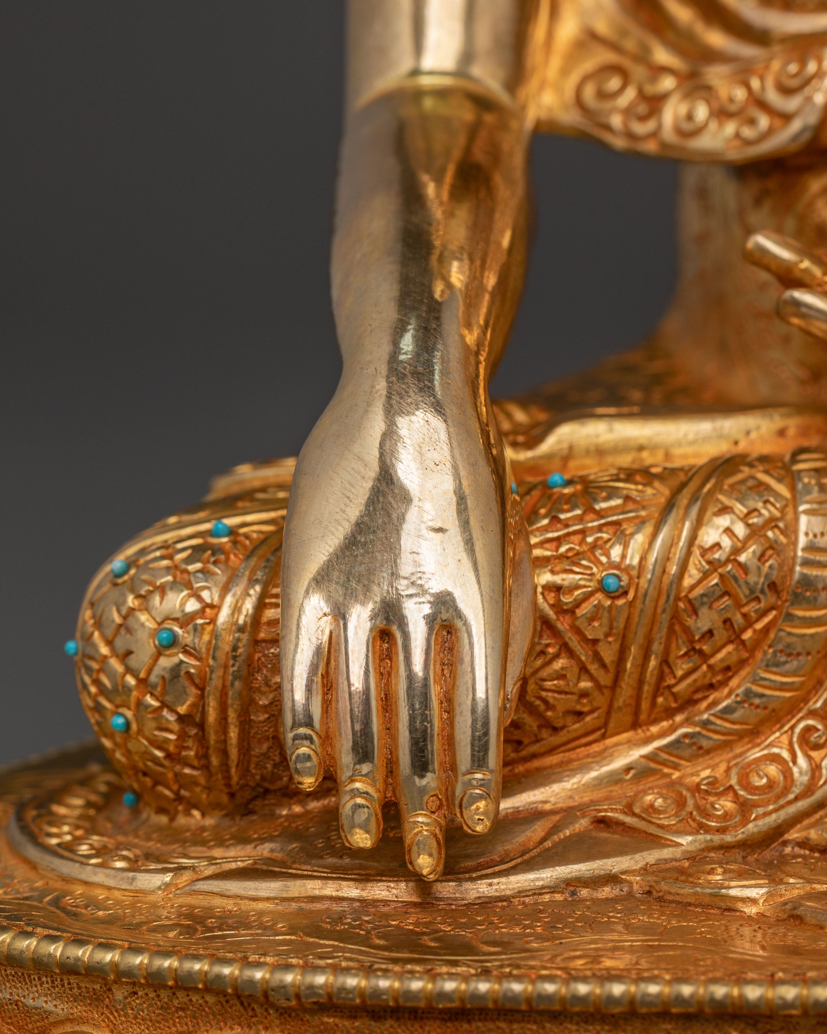 Shakyamuni Buddha 24k Gold Gilded Spiritual Statue