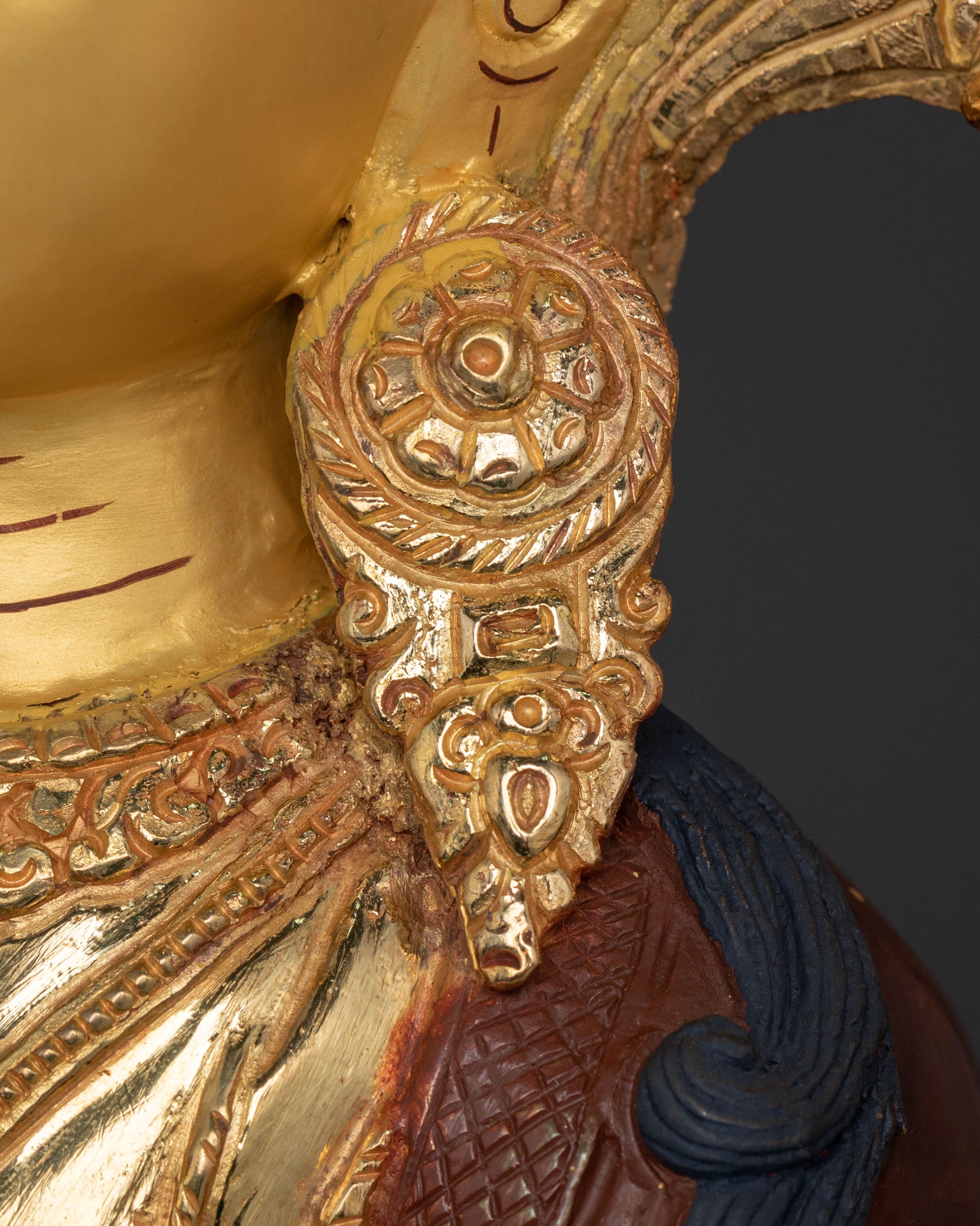 Chenrezig Fire Gold Gilded Sculpture | Altar Home Decor