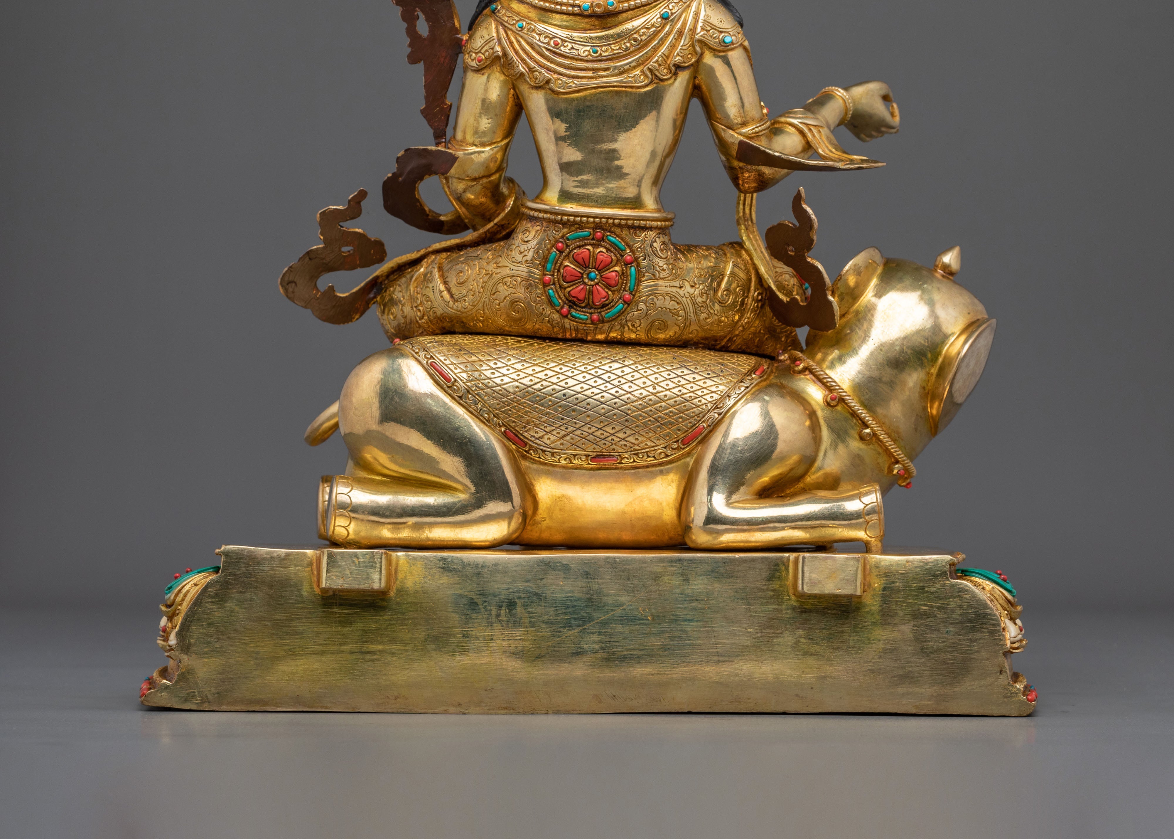 Samantabhadra Sculpture | 24K Gold Gilded Figurine