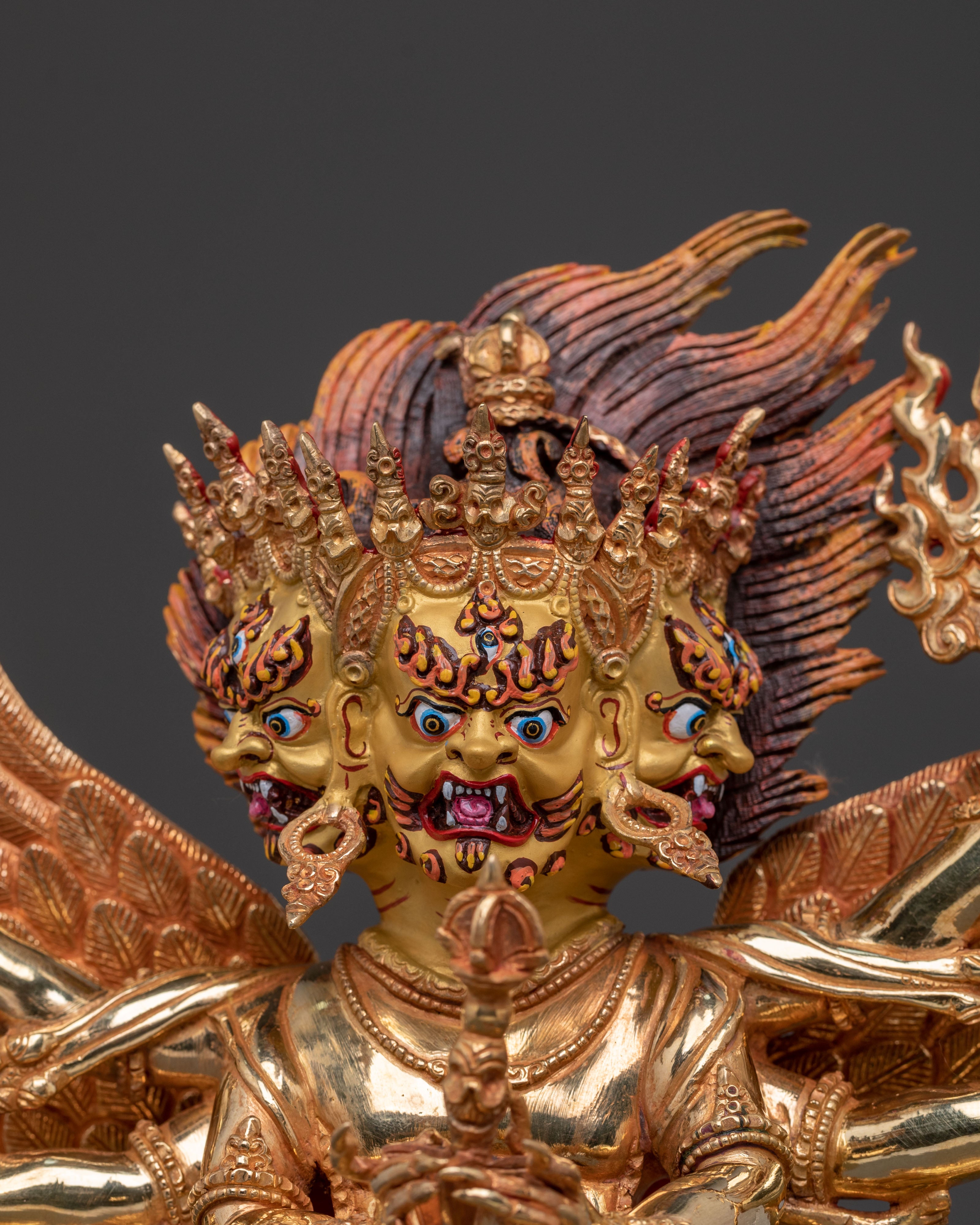 Vajrakilaya Statue – Handcrafted 24K Gold Gilded