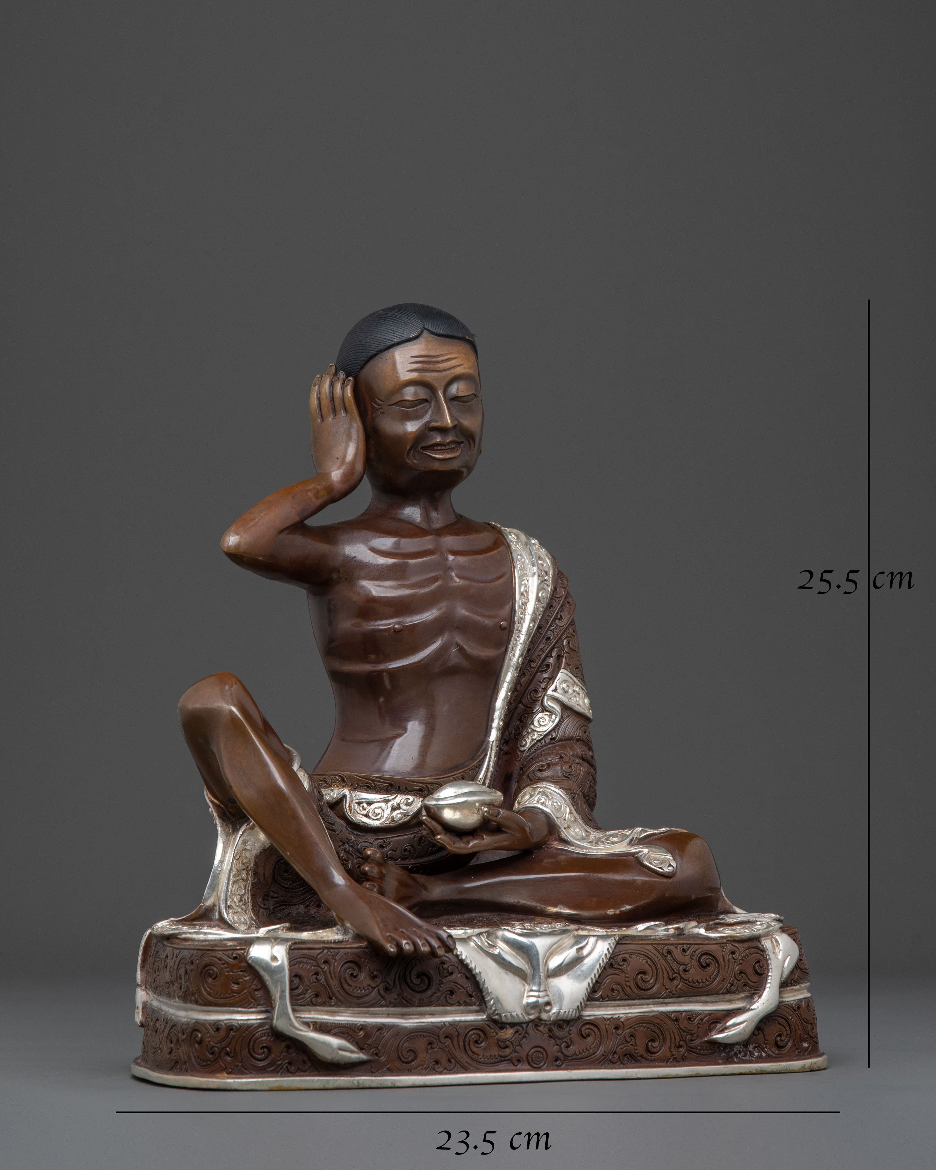 Divine Milarepa Sculpture | Oxidized Copper Body