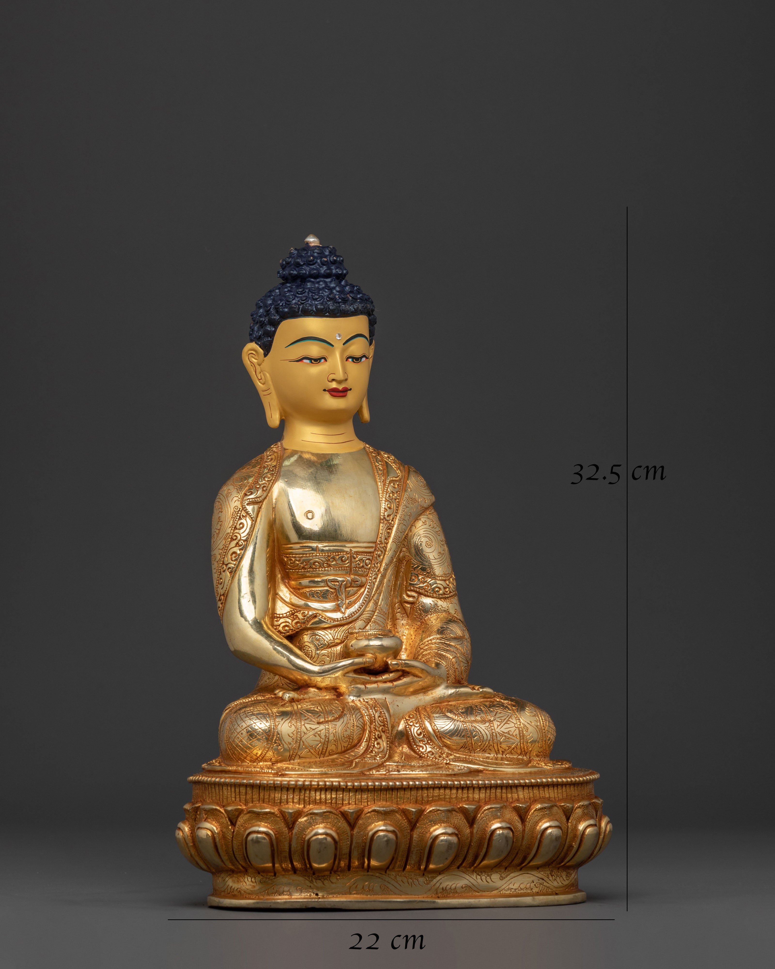 Amitabha Buddha Statue | 24K Gold Gilded Copper Statue