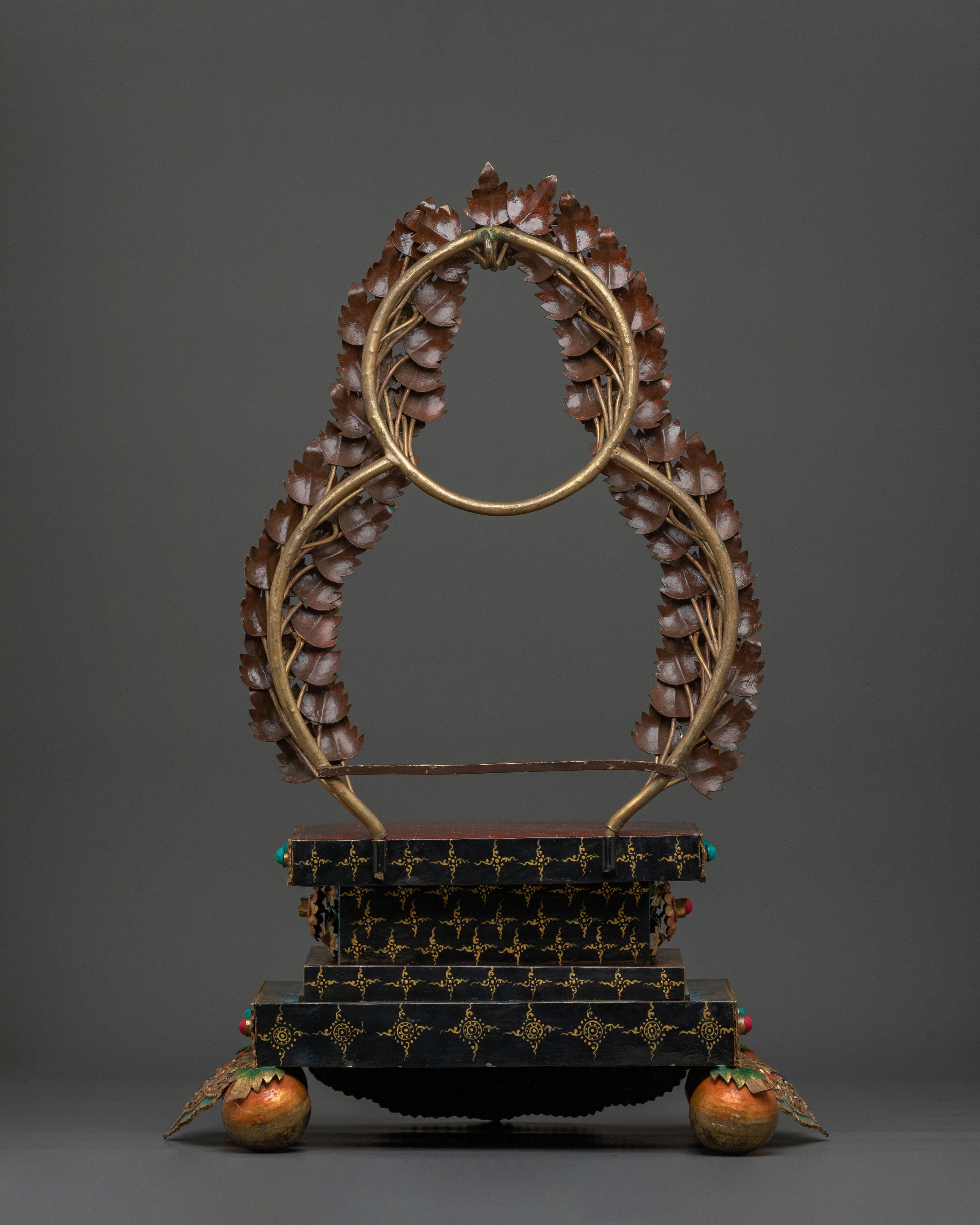 Handcrafted Buddhist Throne: Nepalese Artistry